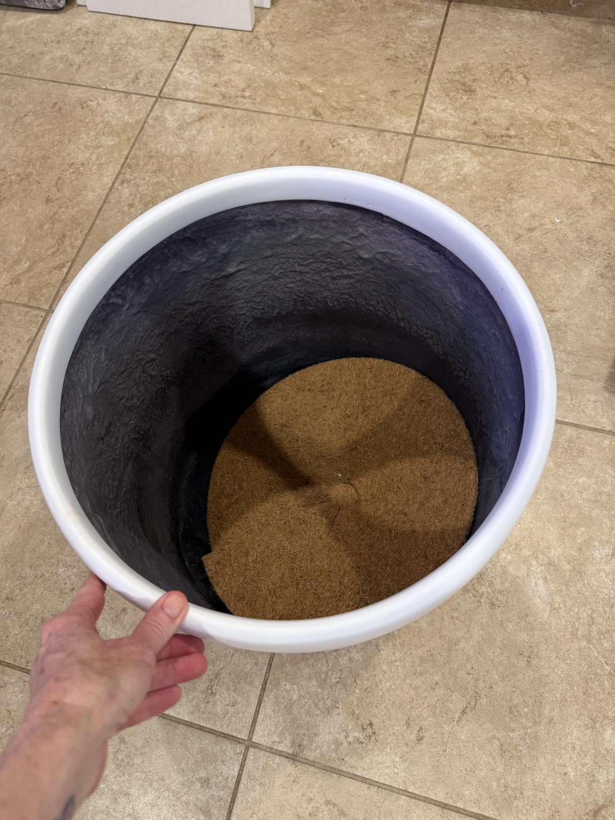 Wil&Vic89s Mars Cylinder Fiberglass Planter 19.7x19.7 Indoor Outdoor Black | Coco mat included, Large plant pot, Tree planter, Flower pots, Drainage hole, Lightweight, Durable, Porches, Patios, Gardens customer photo 2
