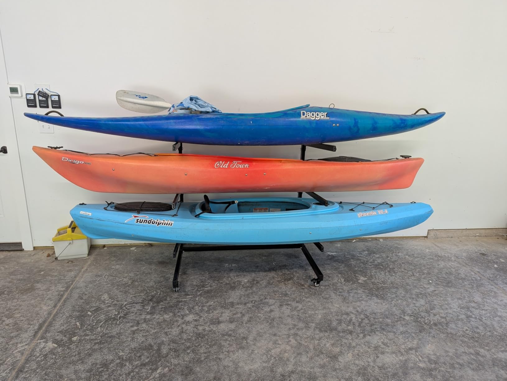 VEVOR Kayak Storage Rack for 4 Kayaks, Holds 300 lbs, Heavy Duty Adjustable Wall Mount Stand for Indoor Outdoor Garage Shed Dock, Storage Holder for Canoe, Small Boat, SUP, Surfboard & Paddleboard customer photo 1