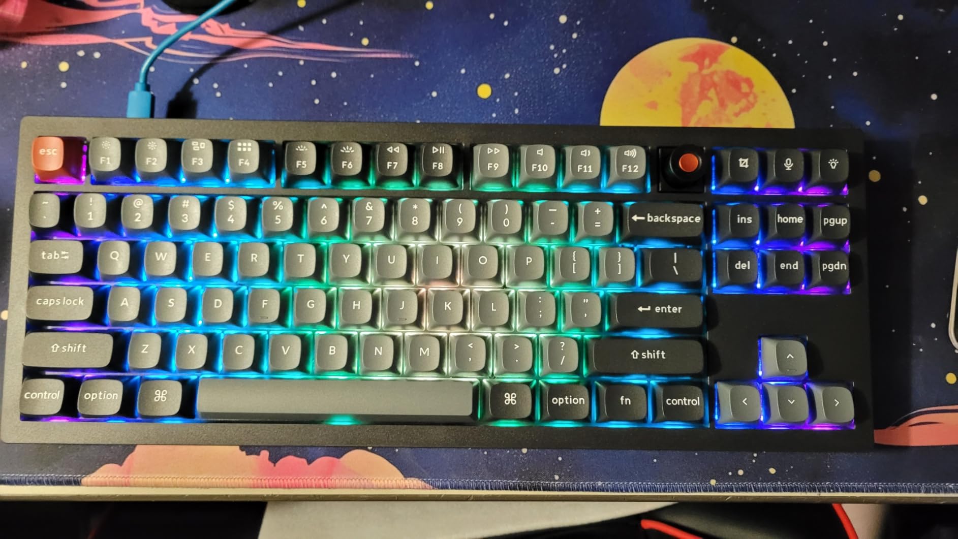 Keychron V3 8K TKL Wired Mechanical Keyboard, 8000 Hz Polling Rate QMK Programmable Knob Hot-Swappable Gaming Keyboard, RGB Backlit, Ergonomic PBT Keycaps for Mac Windows Linux-Tactile Brown Switch customer photo 2