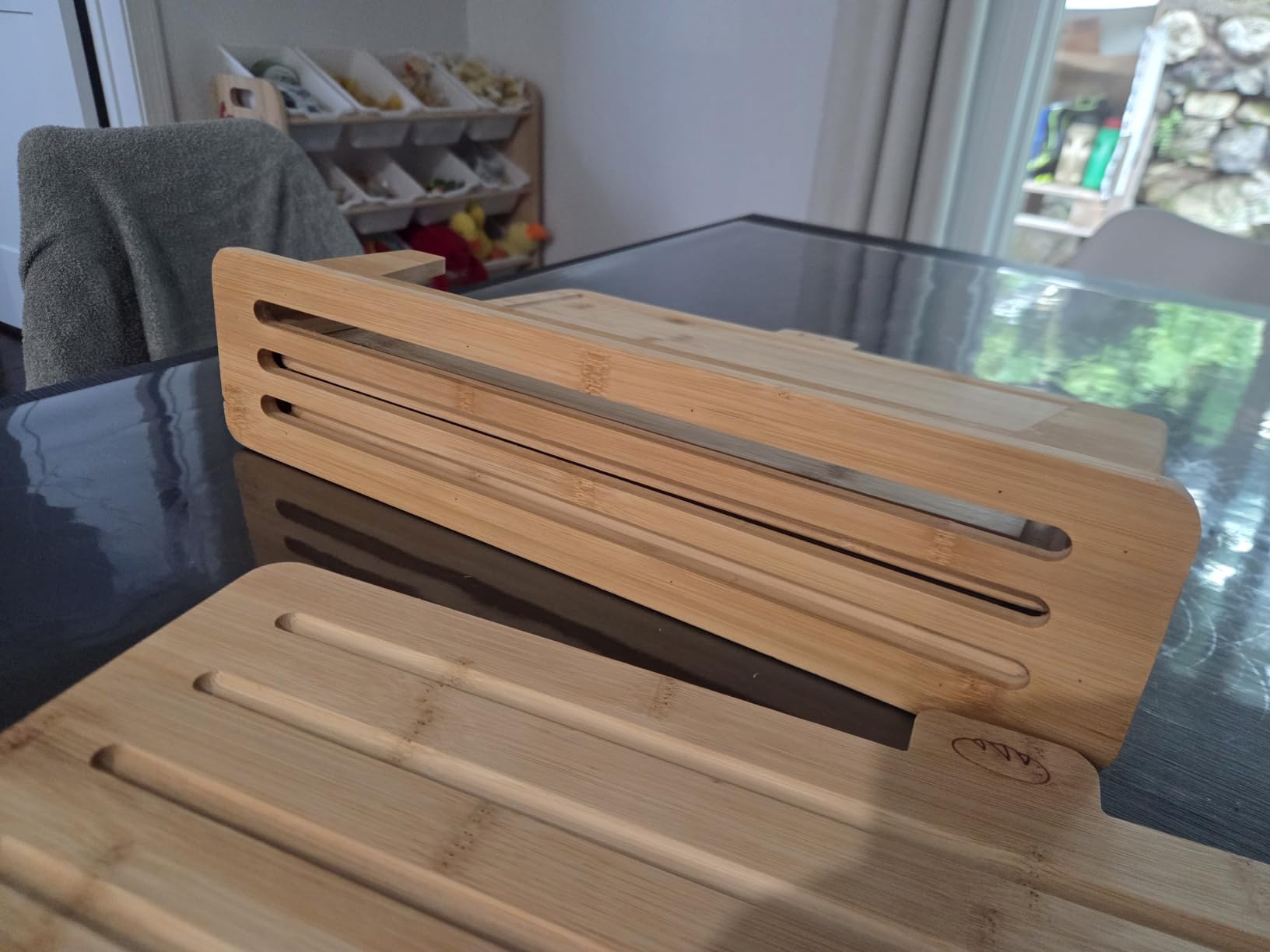 Bamboo Cutting Boards for Kitchen Set of 3, Large 14'' x 10'' with Holder, Wooden Cutting Board with Juice Groove & Labels for Meat Vegetables Bread customer photo 1