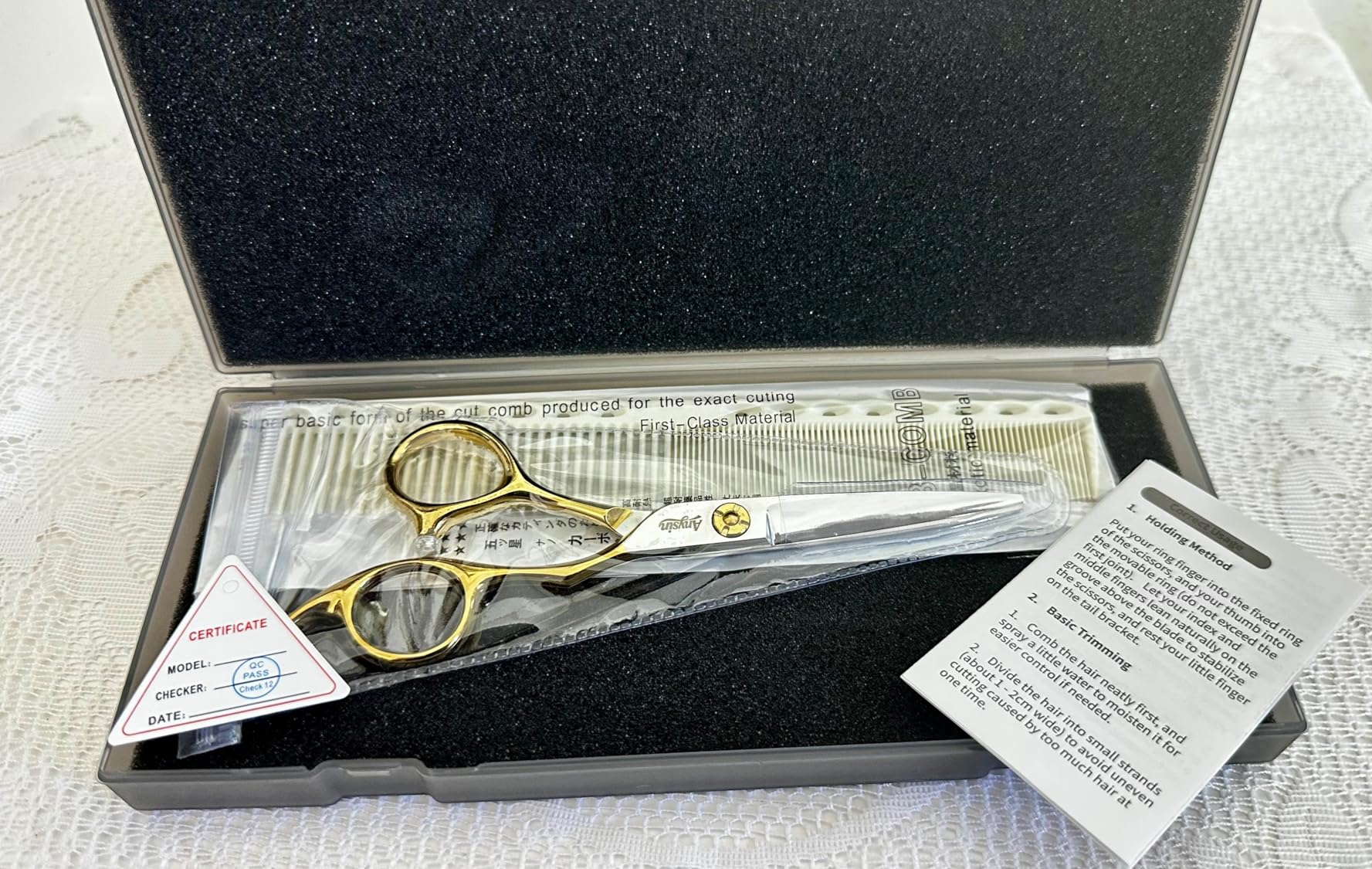 Professional Hair Cutting Scissors, Barber Shears with Razor Sharp Handcrafted Blades, Premium Stainless Steel for Salon Quality Home Use & Gift Box customer photo 2