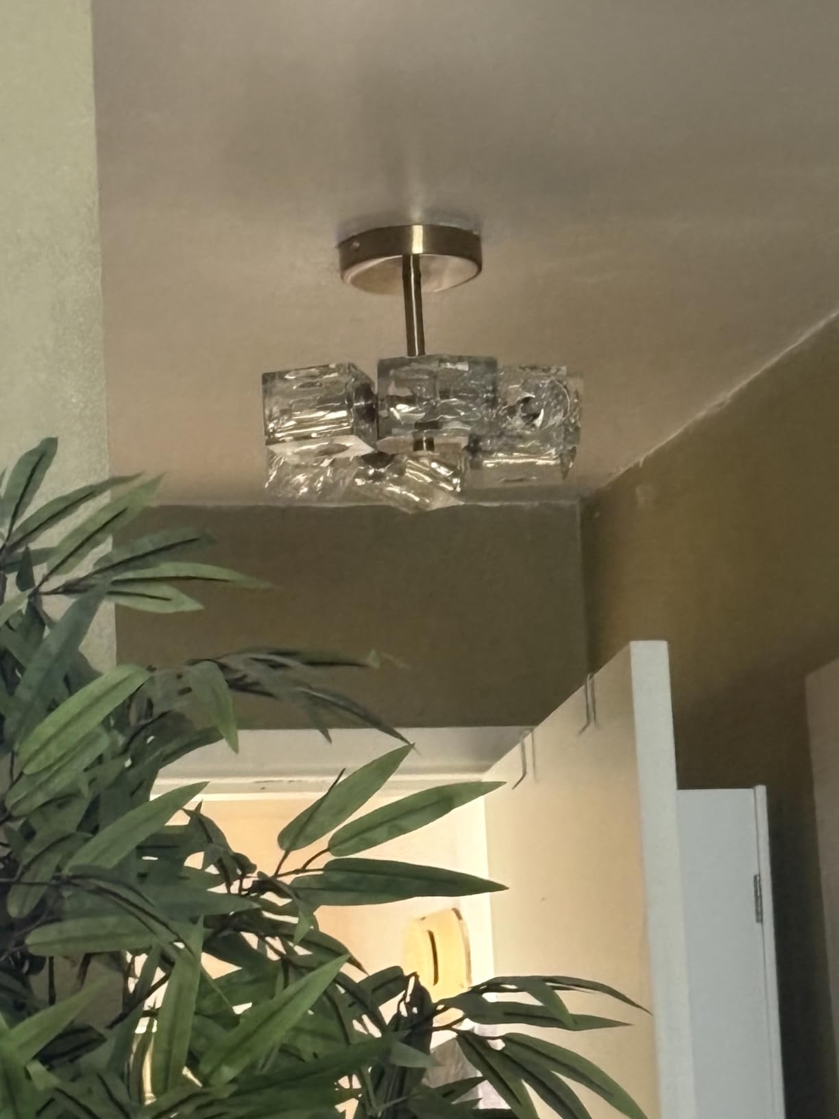 Modern Sputnik Crystal Brass Chandelier: Gold Dining Room Living Room Light | Luxury 12 Lights Adjustable Height Pendant Ceiling Light Fixture, Brushed Chandeliers for Kitchen Over Table Bedroom Bathroom customer photo 2