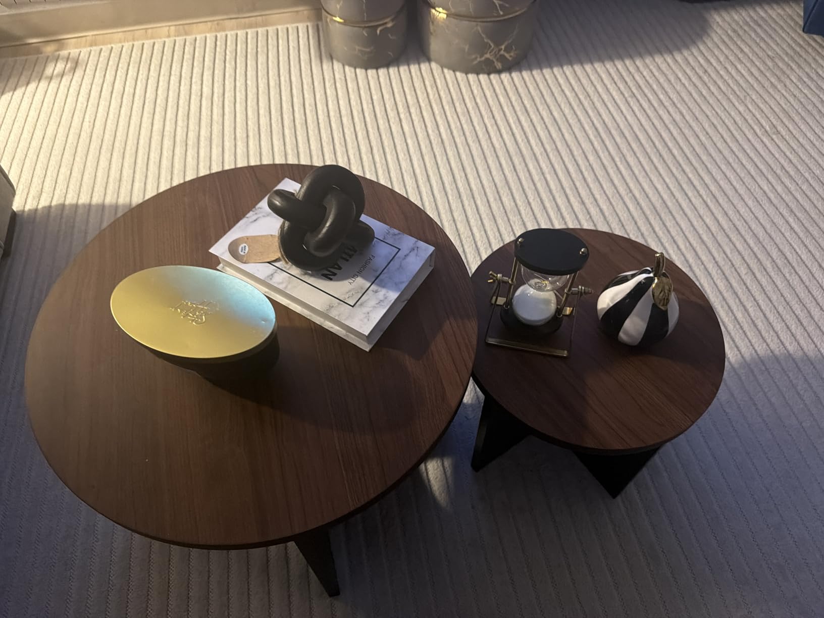 LIKIMIO Nesting Coffee Tables Set of 2, 23.6