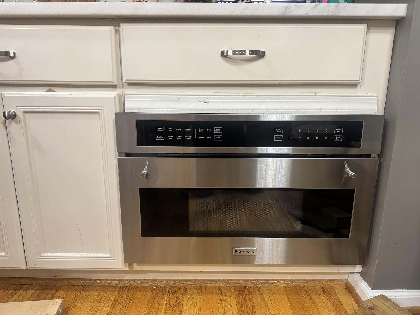 AAOBOSI 24 Inch Built-in Microwave Convection Oven, 1.6 Cu.Ft Air Fryer Combo | 1000W, Sensor Cooking & Auto Menu, 11-level Power, 12+ Cooking Modes, Drop Down Door, Stainless Steel customer photo 2