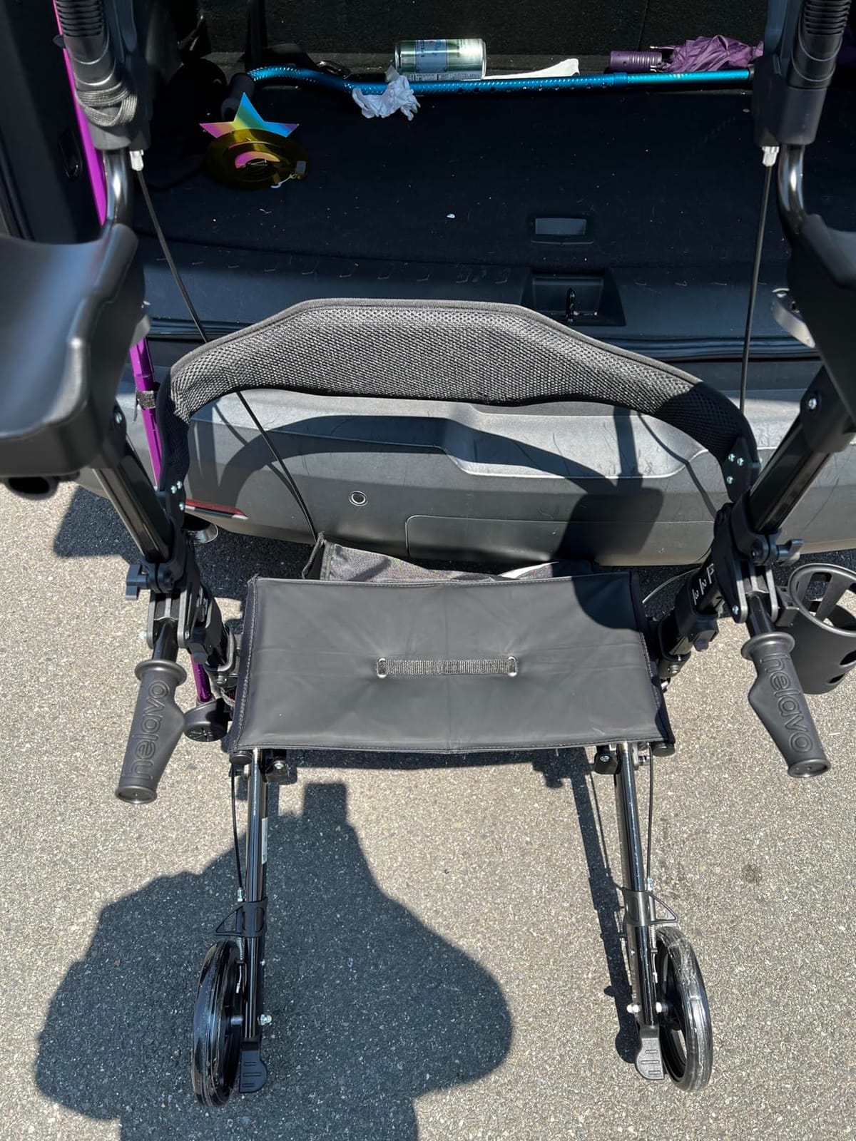 Helavo Extra Wide 2 in 1 Bariatric Walker Wheelchair Combo, 500 lb Capacity | Heavy Duty Rollator Transport Chair, 28.3