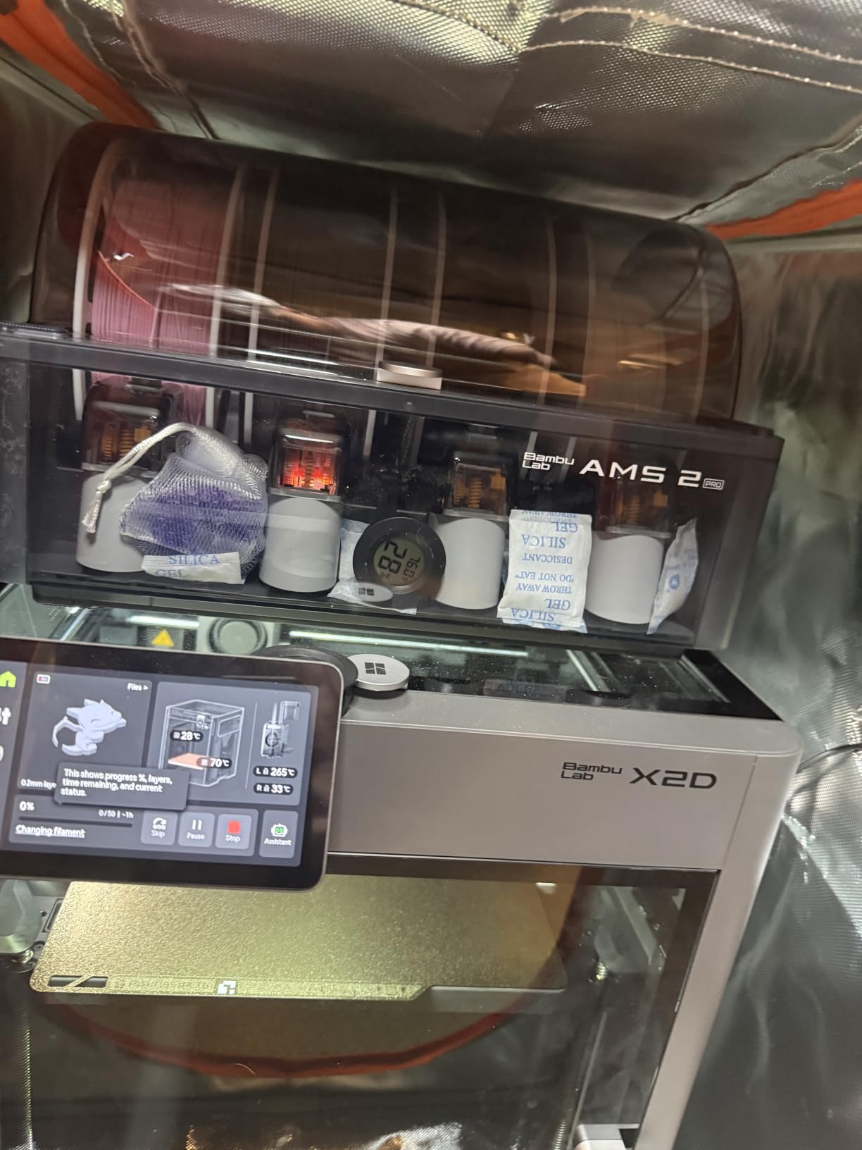 3D Printer Tent Enclosure for Anycubic Kobra X, Upgraded Large Cover with Ventilation & LED Light - Dustproof, Waterproof, Fireproof, Sound Dampening & Temperature Retaining, 19.7x26.8x28.3in customer photo 1