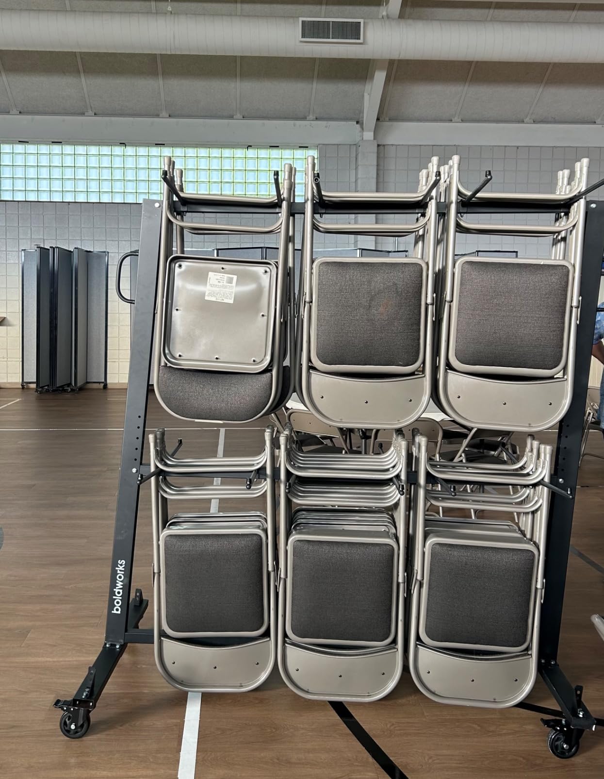 Folding Chair Rack Folding Chair Cart Storage Dolly with Wheels and Holder | Fits 84 Chair or 42 Chairs & 12 Tables 800 LBS Capacity Height Adjustable Includes Weatherproof Cover customer photo 1