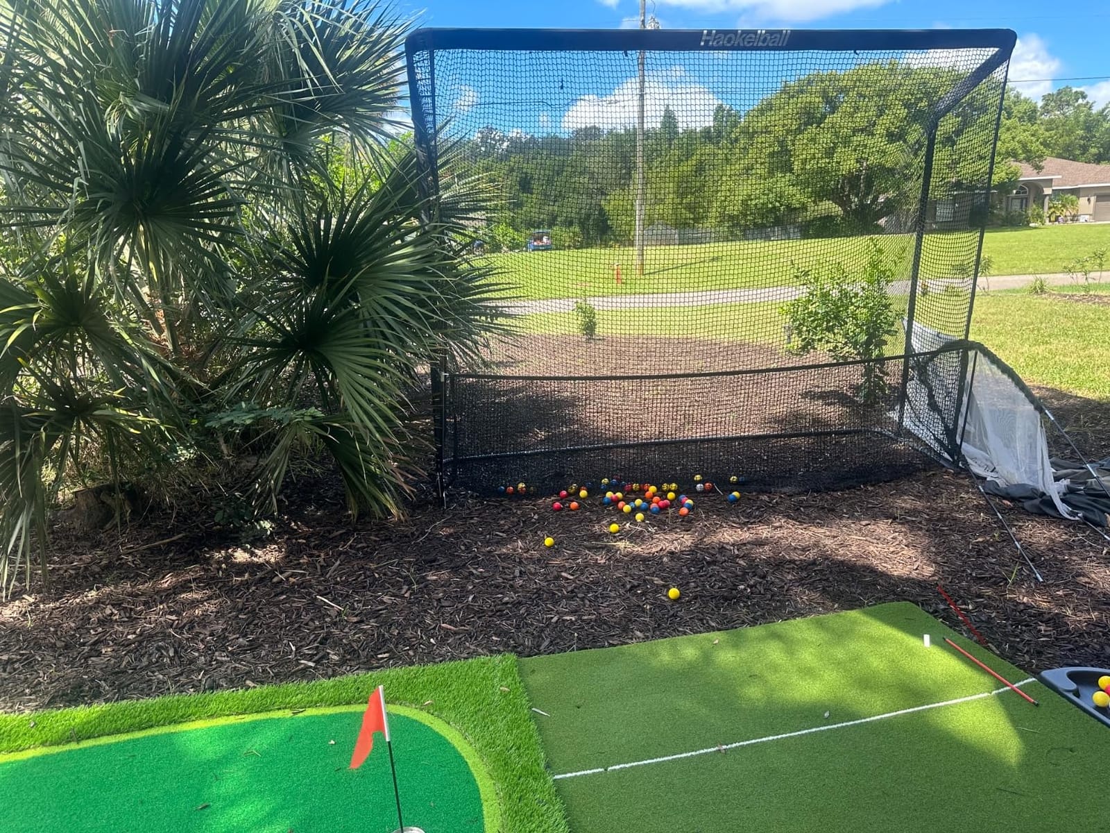 Golf Practice Net 10x8FT Driving Hitting Net & Simulator Cage | Backyard Outdoor, Indoor Golf Simulator, Real Ball Practice, Impact Screen, Ball Return, Side Barriers, Projection Ready customer photo 1