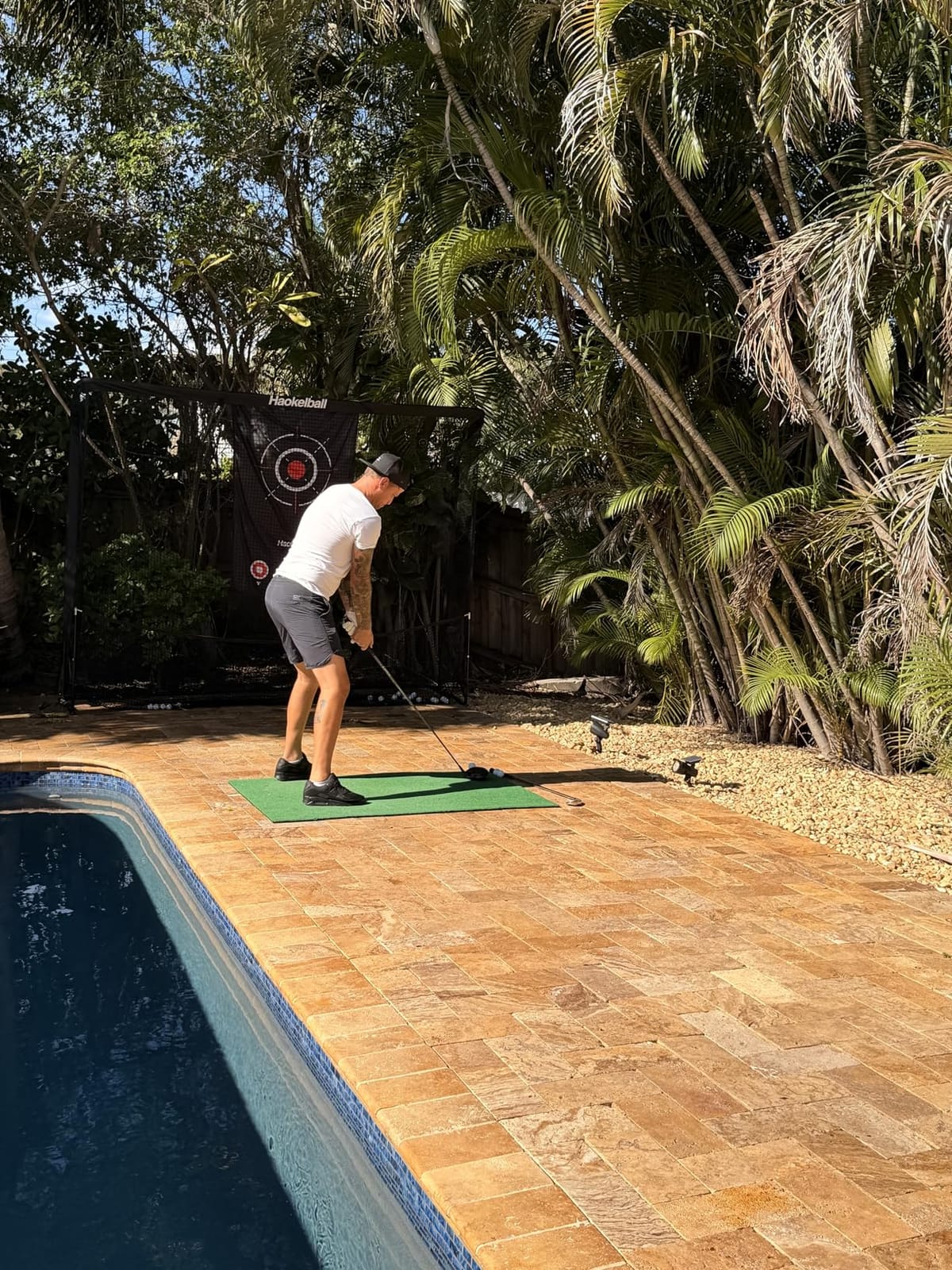 Golf Practice Net 10x8FT Driving Hitting Net & Simulator Cage | Backyard Outdoor, Indoor Golf Simulator, Real Ball Practice, Impact Screen, Ball Return, Side Barriers, Projection Ready customer photo 2