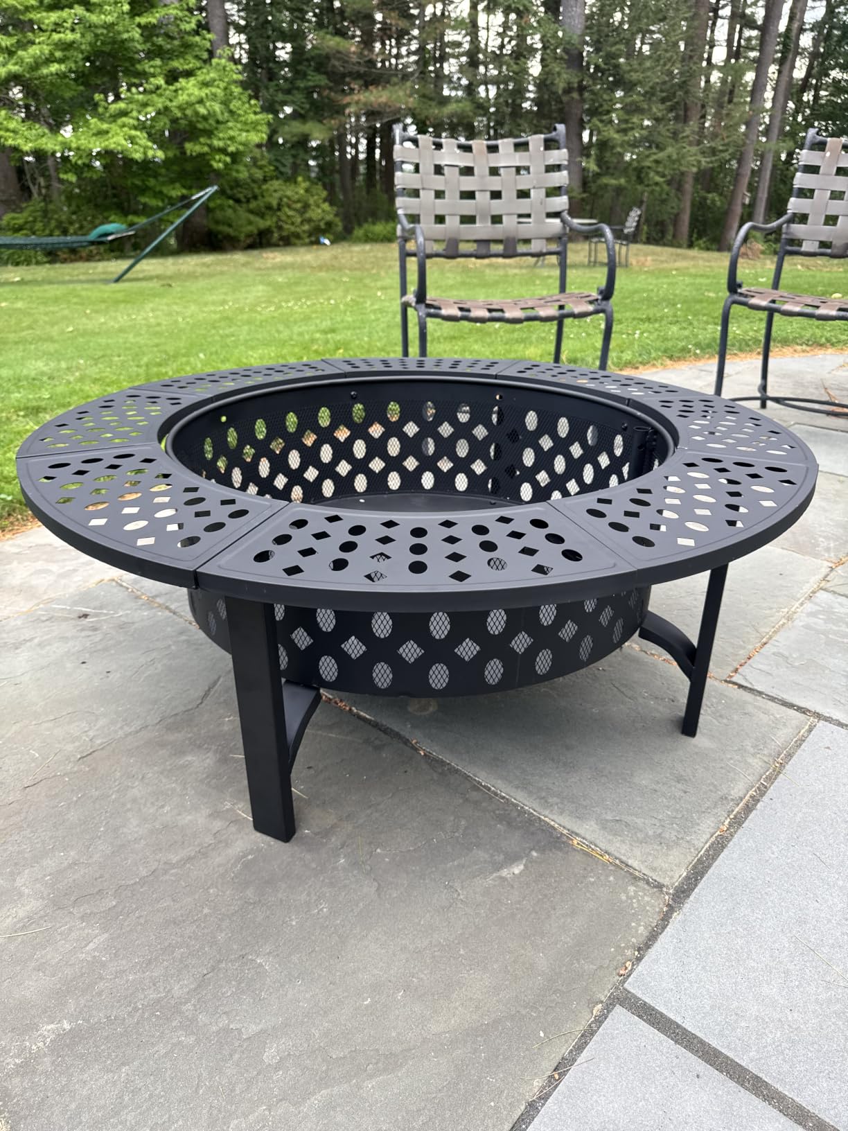 OutVue 42 Inch Smokeless Fire Pit with 2 Grills, Extra Large Wood Burning Fire Pits for Outside, Heavy Duty Firepit,BBQ& Outdoor Firepit & Round Tabletop 4 in 1[No Waterproof Cover,NO Lid] customer photo 1