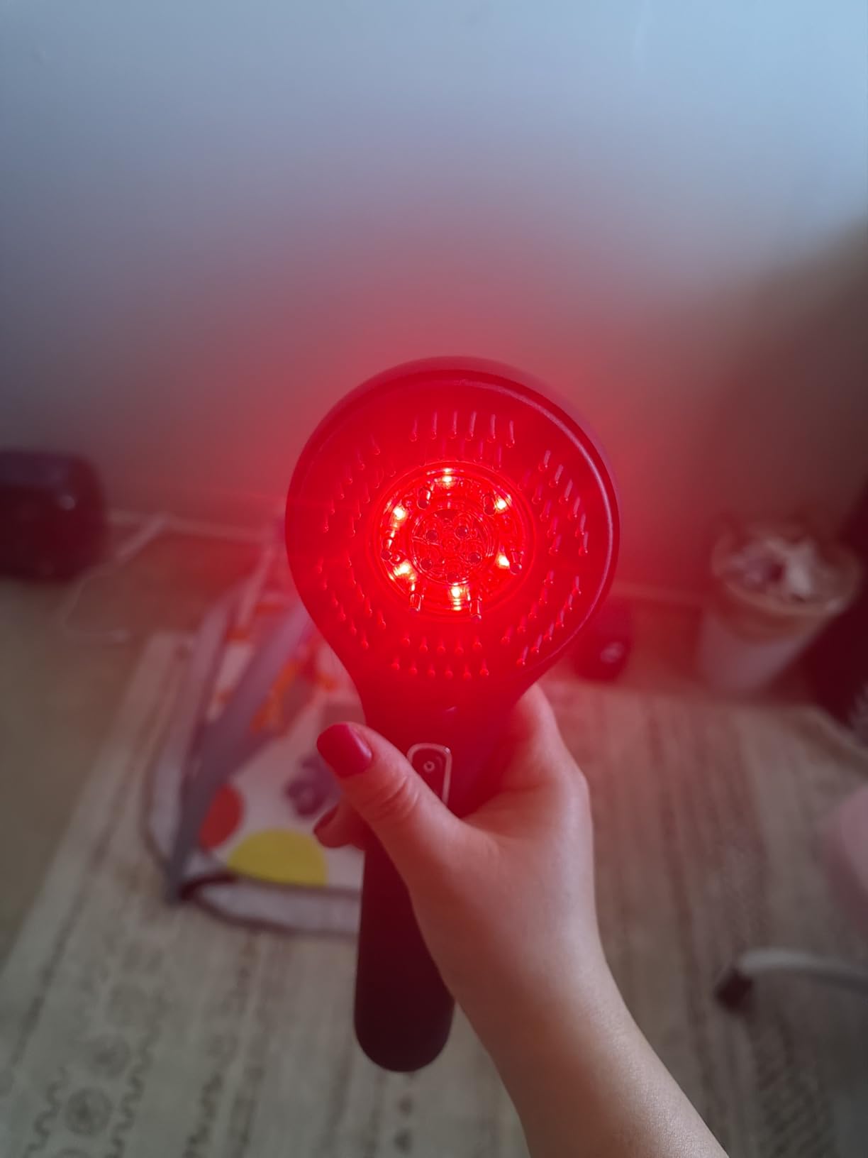 Red Light Hair Brush Scalp Massager, Portable Scalp Massager for Men Women | 3 in 1 hair massager, hair oil massager, IPX7 Waterproof Scalp Massager Comb, Cordless & Portable Adjustable Modes customer photo 1
