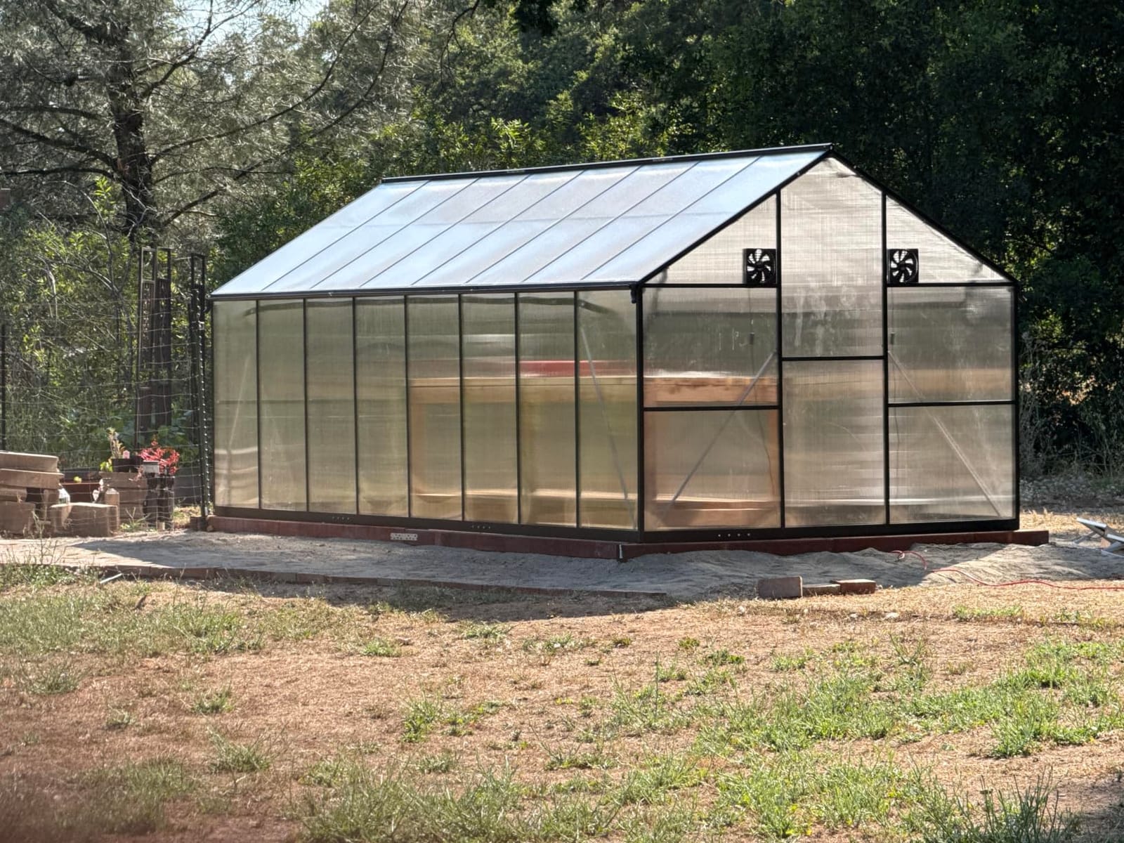 10x18 FT Aluminum Greenhouse, Durable Walk-in Polycarbonate Greenhouse Kit with Adjustable Roof Vent, Easy Assembly Outdoor Garden Greenhouse for Backyard, Black customer photo 1