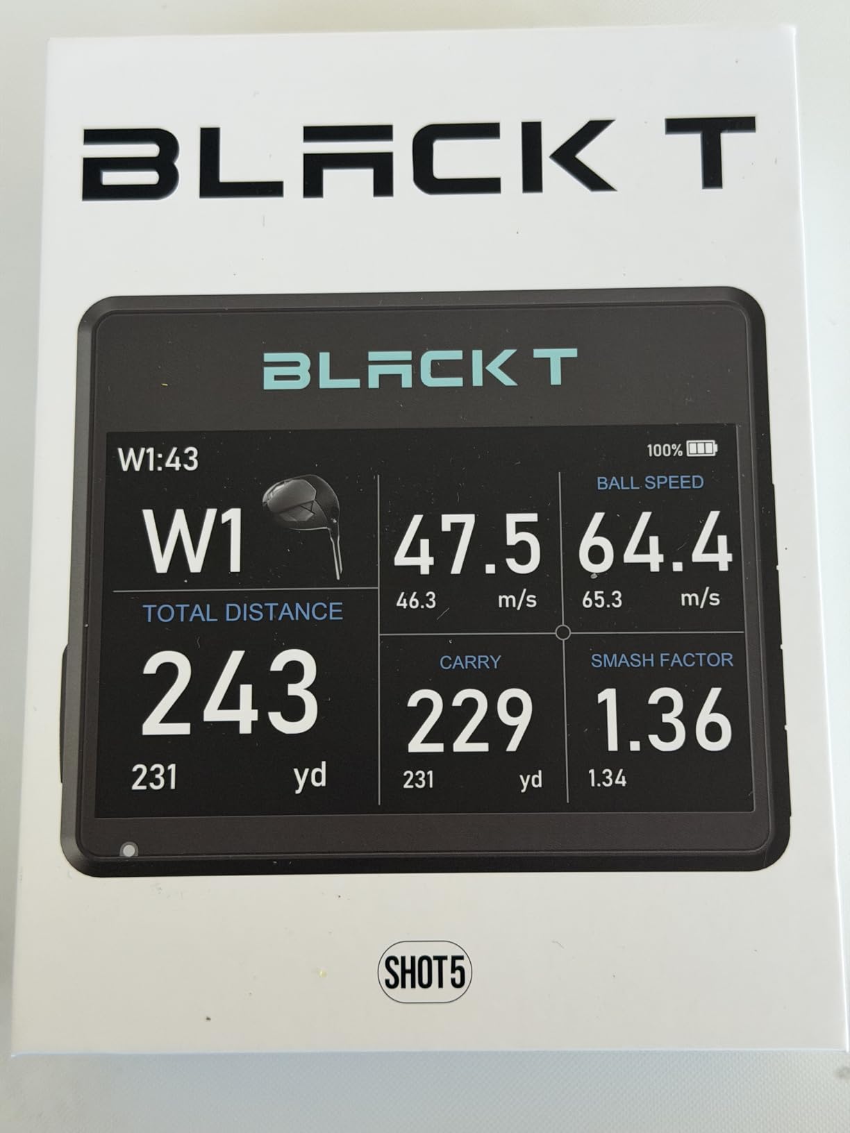 BLACK T SHOT5 Golf Launch Monitor Portable Doppler Radar Swing Speed Trainer with Ball Speed, Club Head Speed, Smash Factor & Distance Tracking, Indoor Outdoor Golf Training Device customer photo 1