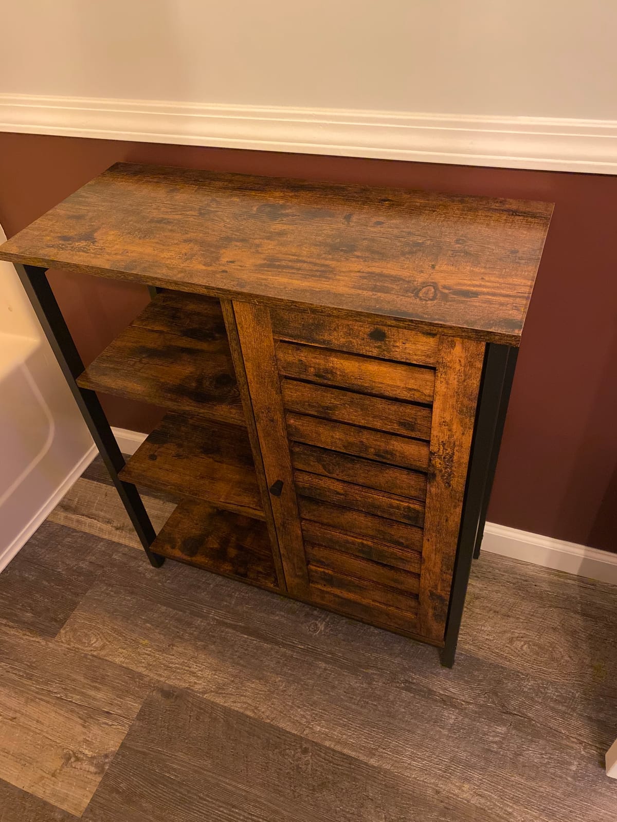 VASAGLE Siren Collection - Buffet Cabinet, Farmhouse Coffee Bar Cabinet with 2 Drawers, Adjustable Shelves, 4 Doors, Sideboard, 15.8 x 55.1 x 31.5 Inches, Rustic White and Honey Brown ULSC541WJ01S customer photo 2