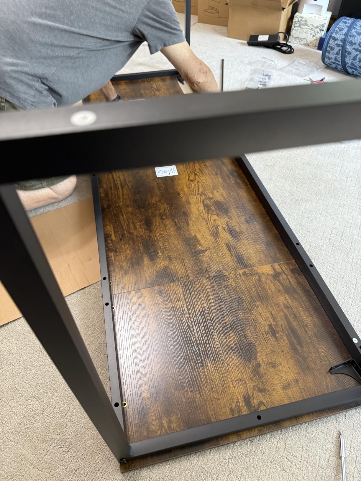 70x24 Inch Computer Desk with Power Outlets & USB-C, Rustic Brown customer photo 1