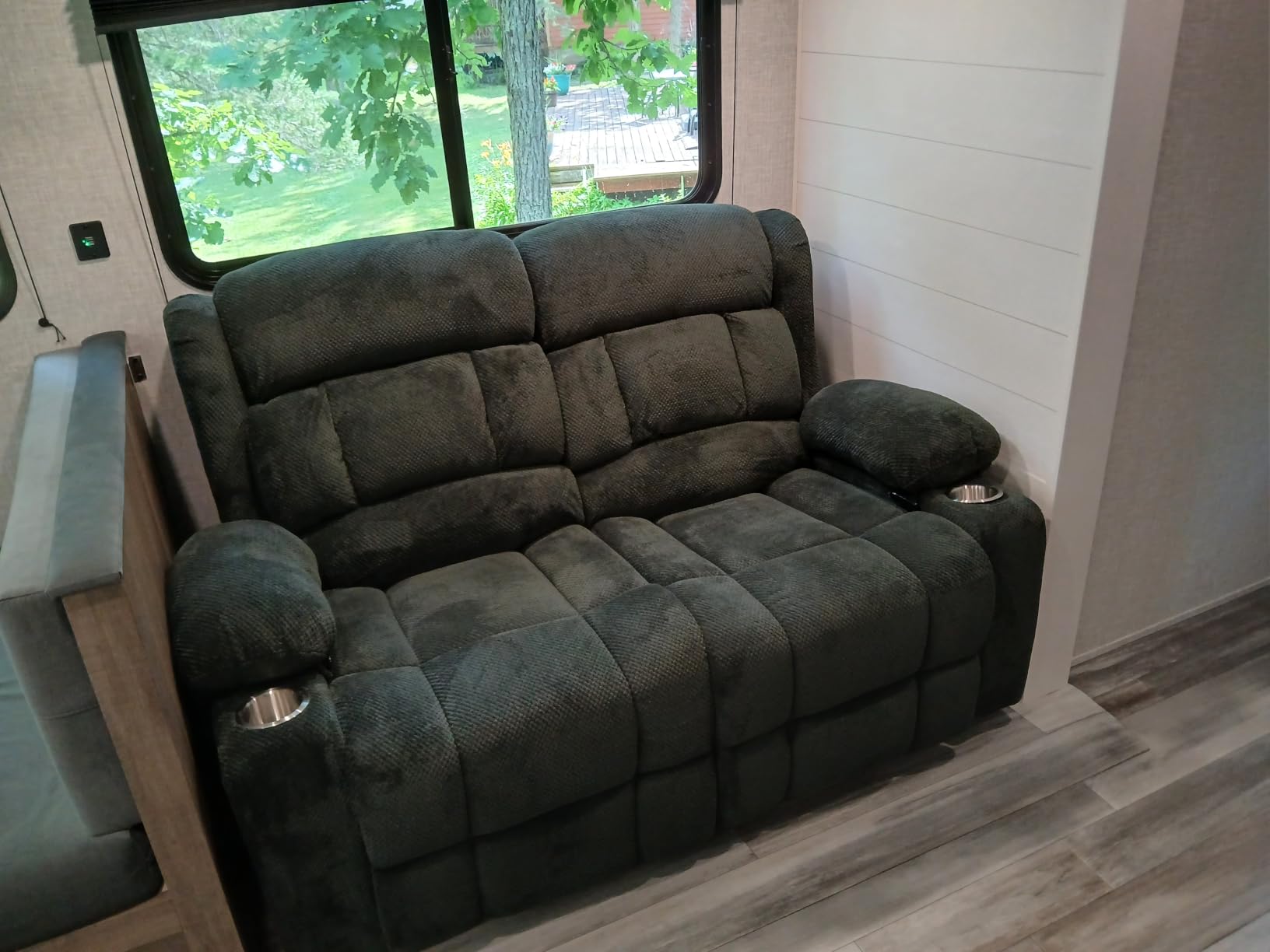 RV Recliner Chair, Oversized Reclining Loveseat Home Theater Seating with Cup Holders, Insert Pockets, Wall Hugger RV Recliners for Movie Room, Recline Movie Seats Gaming Sofa customer photo 1