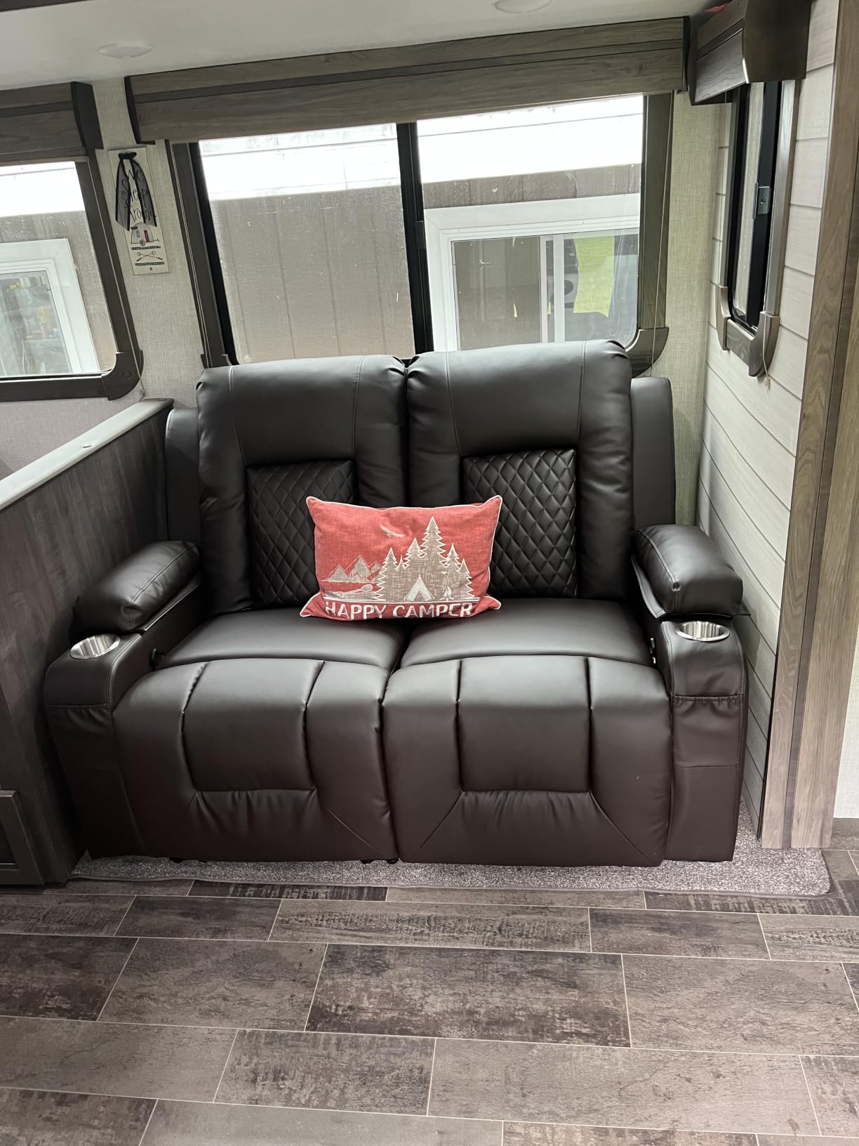 RV Recliner Chair, Oversized Reclining Loveseat Home Theater Seating with Cup Holders, Insert Pockets, Wall Hugger RV Recliners for Movie Room, Recline Movie Seats Gaming Sofa customer photo 2