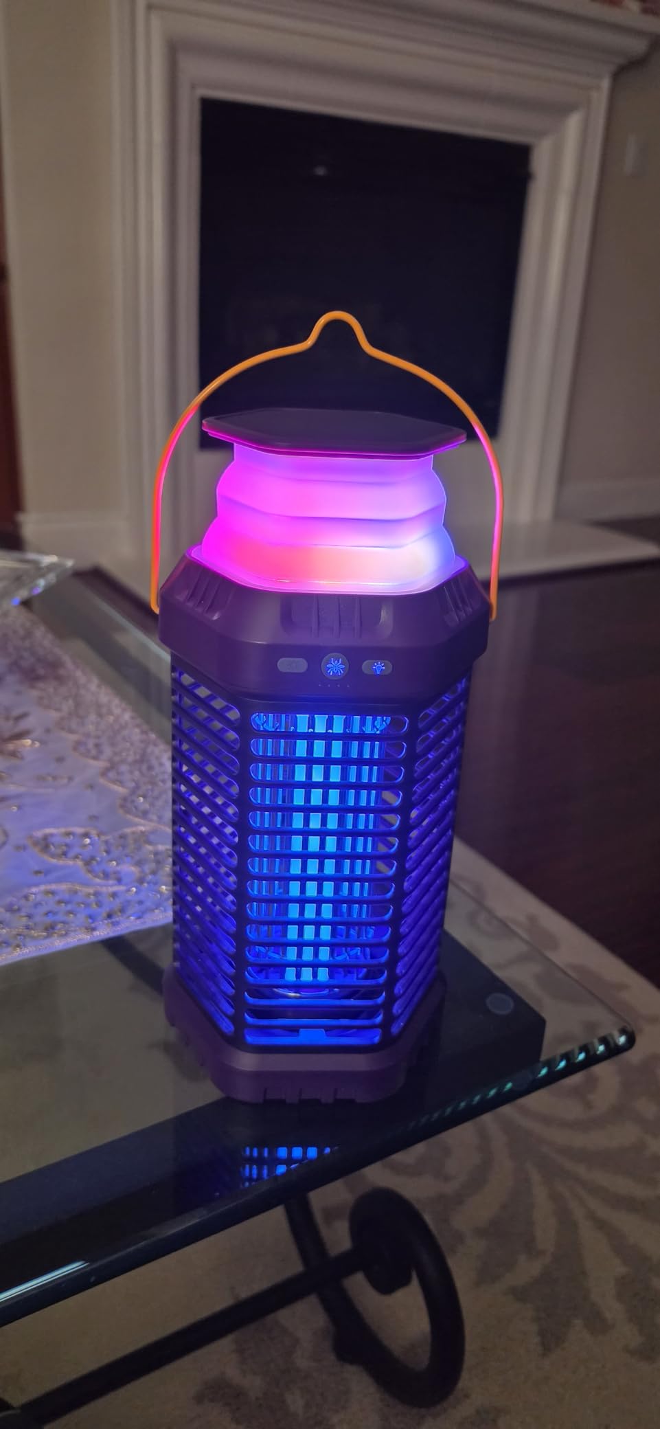 Foldable Solar Bug Zapper Outdoor - Portable 4500V Mosquito Zapper with 12H Battery, USB & Solar Charging, IP66 Waterproof, Ideal for Camping, Patio, Backyard, Indoor & Outdoor Use customer photo 1