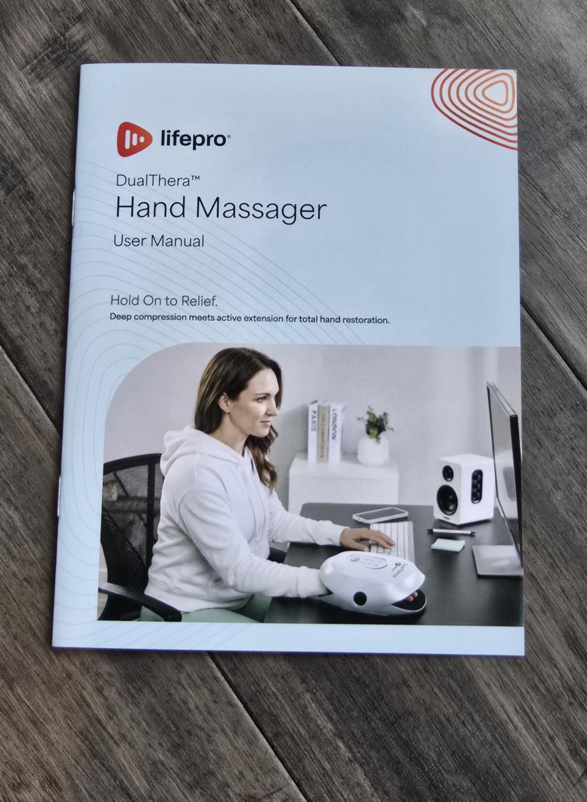 LifePro DualThera Hand Massager - Finger Stetching, Heat, RLT & Compression | Finger stretching mode, cordless, 104°F/118°F heat, vibration, with Red light therapy option auto shut-off, 180-min battery customer photo 2
