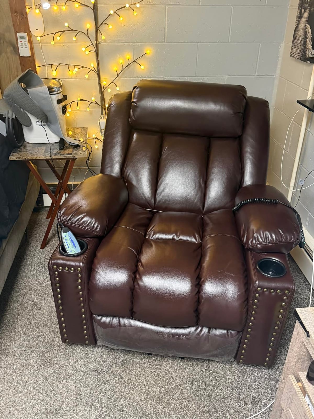 Triple Motor Large Power Lift Recliner Chair for Elderly with Heat and Massage, Lay Flat Lift Chairs for Seniors Infinite Position, Extended Footrest, USB Ports (Dark Brown) customer photo 2