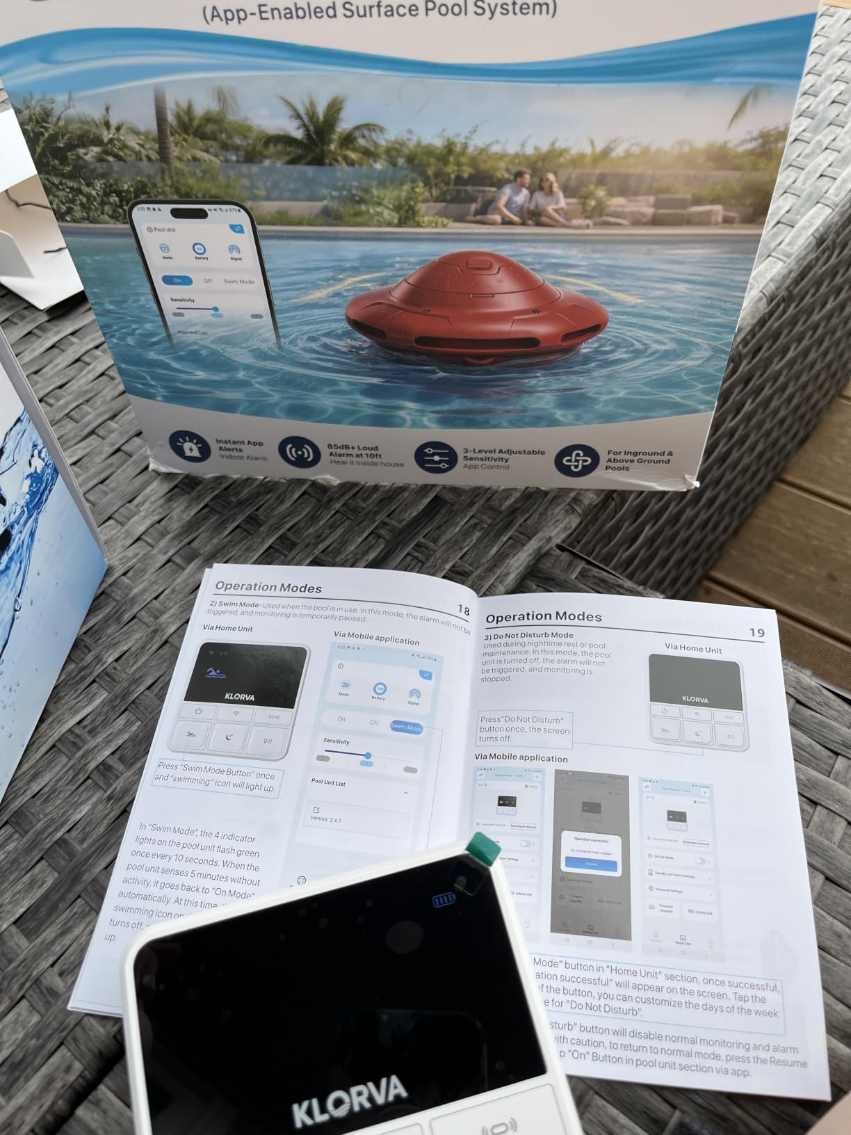 Smart Pool Alarm with App for Inground & Above Ground Pools, Adjustable Sensitivity Water Detection Alarm up to 20x40ft, 85dB+ Safety Alerts for Kids, Pets & Accidental Entry (Red) customer photo 2