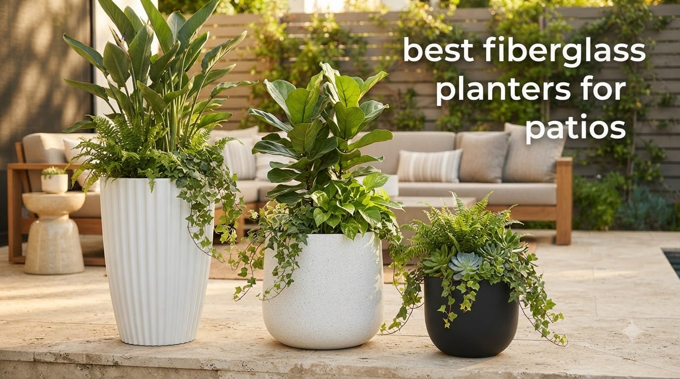 best fiberglass planters for patios