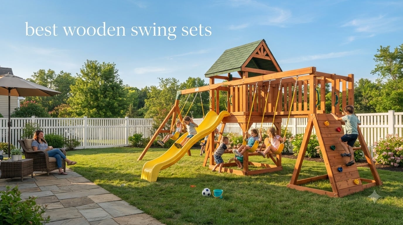 best wooden swing sets