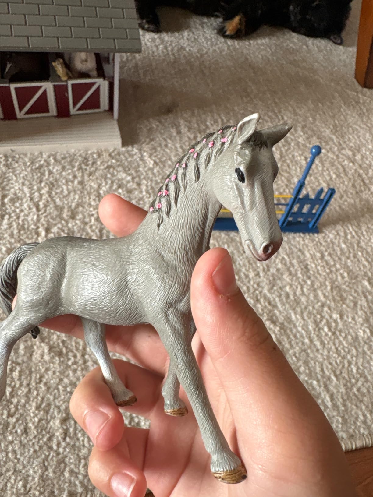 Stablemates Red Stable Set with Two Horse Figurines - Premium Horse Barn Toy for Kids - Educational Collectible Equestrian Gift for Kids - Imaginative Play Set customer photo 2