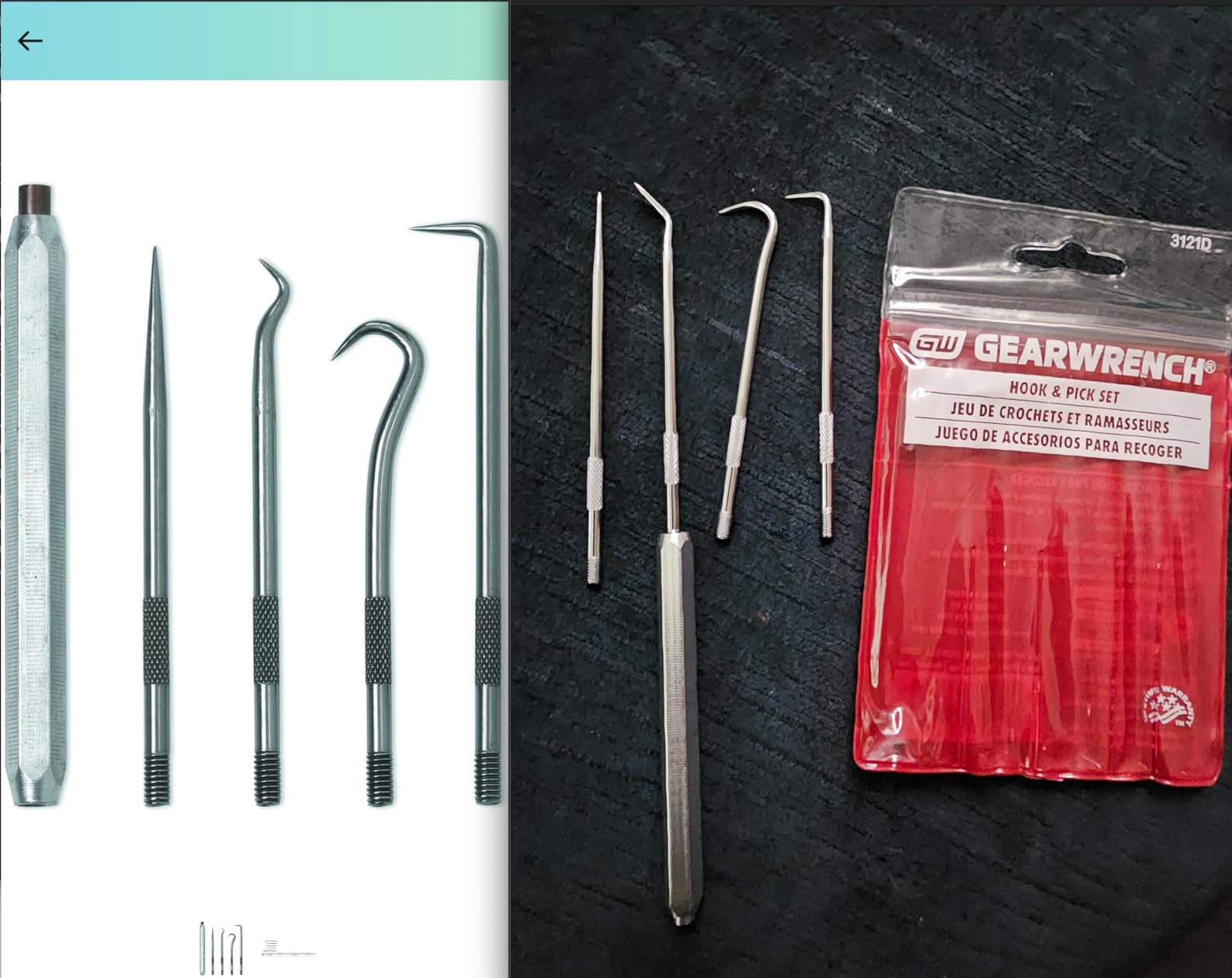 GEARWRENCH 5 Pc. Hook & Pick Set - 3121D customer photo 1