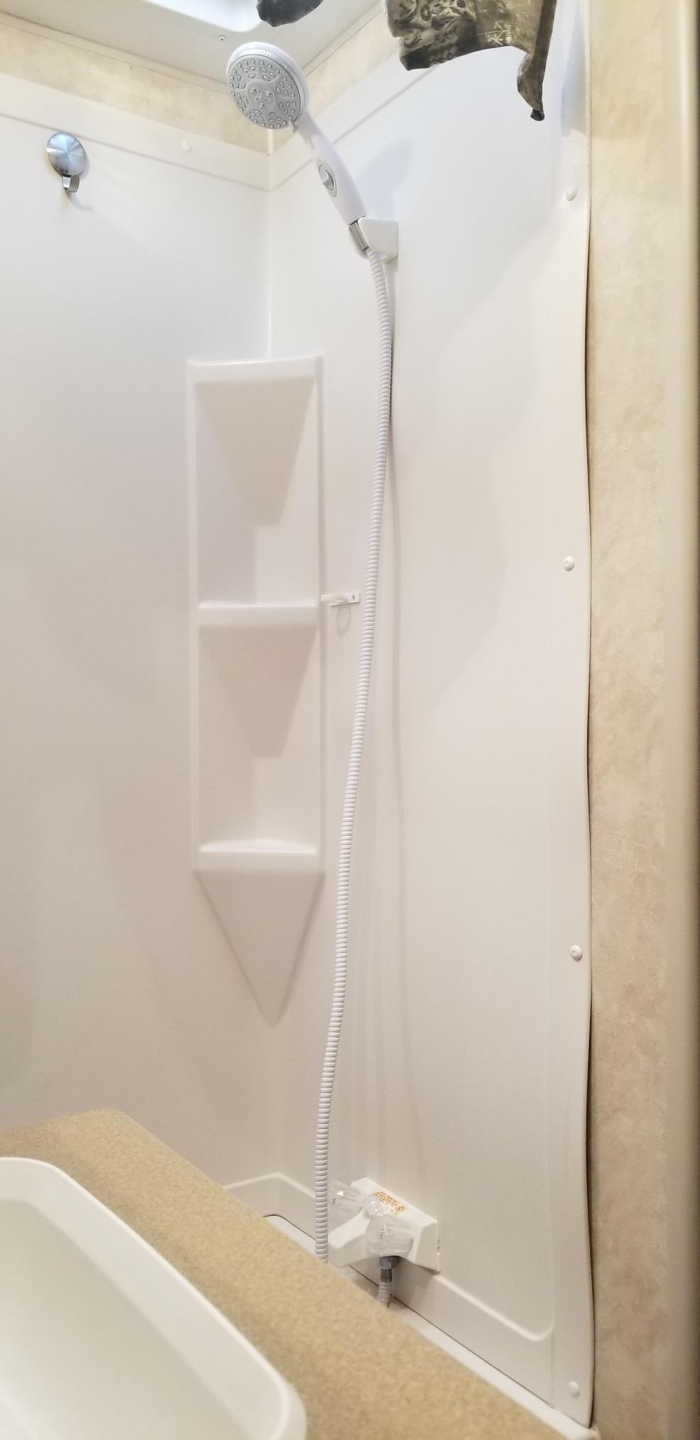 Camco RV/Marine Shower Head Kit | Conserve Water with Convenient On/Off Switch | Ergonomically Designed | White (43714) customer photo 1