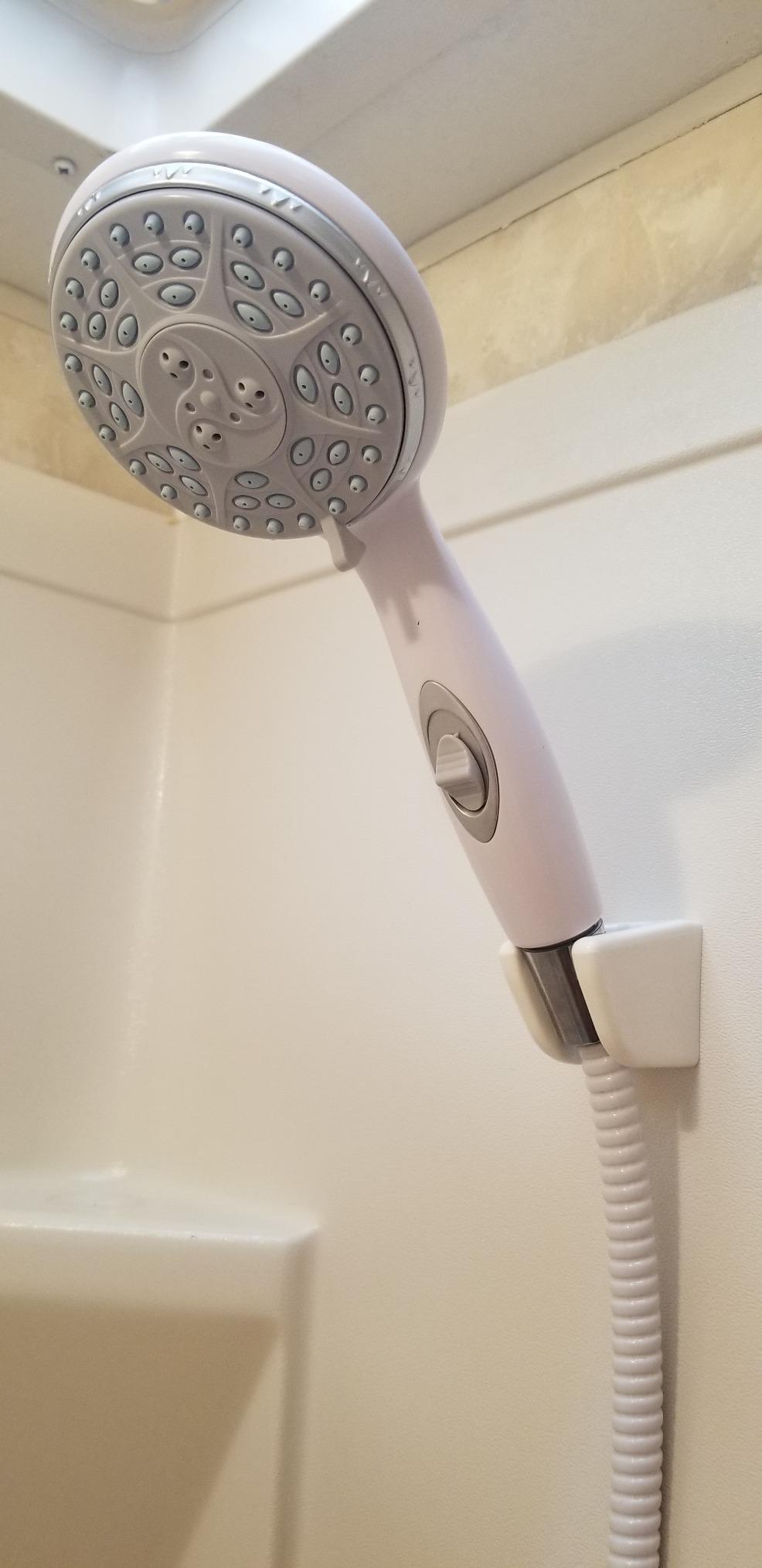 Camco RV/Marine Shower Head Kit | Conserve Water with Convenient On/Off Switch | Ergonomically Designed | White (43714) customer photo 2