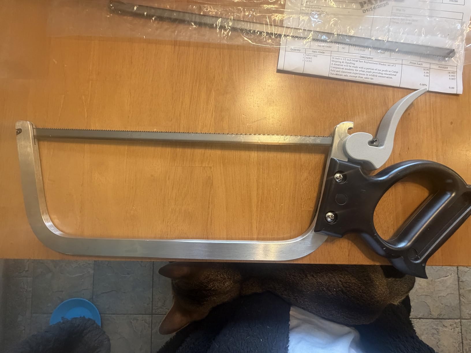 Weston Butcher Meat and Bone Saw with 22 Inch Stainless Steel Serrated Blade with Quick Release Handle (47-2201) customer photo 2