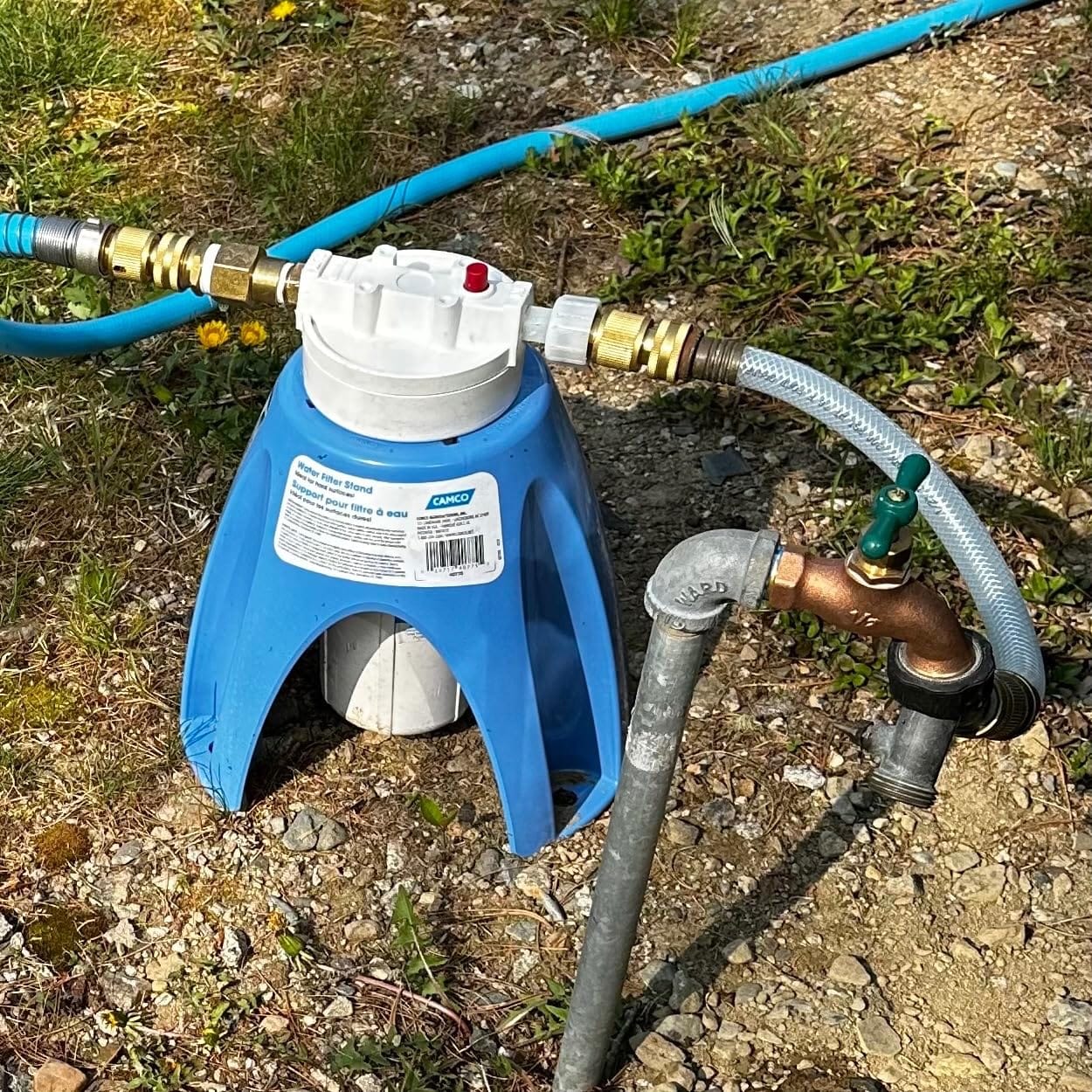 Culligan RVF-10 External RV Water Filter System – Hose Connector Kit, D-15 Replacement Cartridge Included – Reduces Chlorine Taste & Odor for Cleaner RV Water, 250 Gal | Granular activated carbon reduces chlorine taste and odor, 1 ft hose connector kit included, about 3 months of use customer photo 2