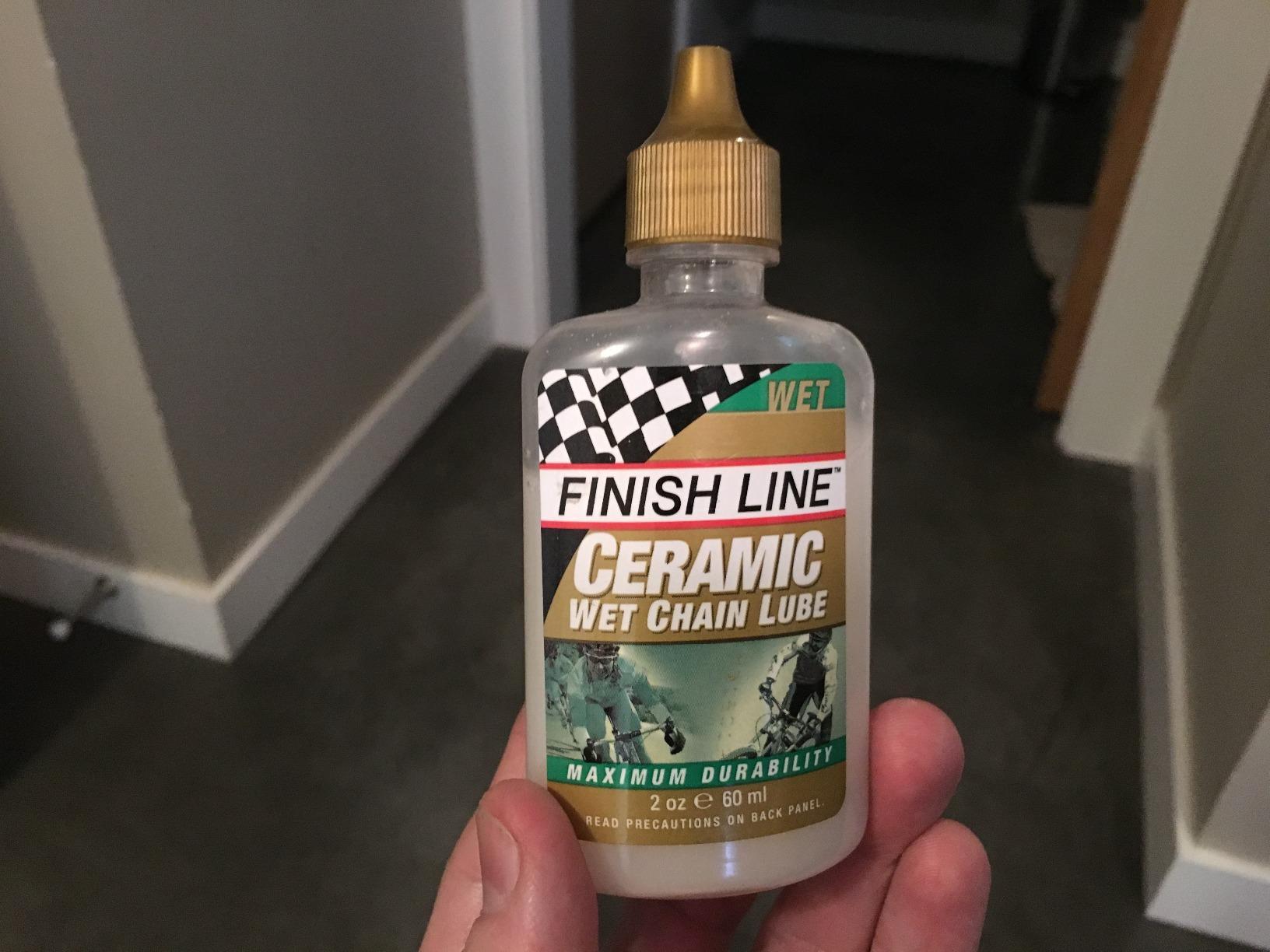 Finish Line Ceramic Wet Bike Chain Lubricant Racing Biodegradable 4 fl oz | Long-Lasting Wet Lubrication - Water-Repelling Formula - Prevents Rust & Corrosion customer photo 1