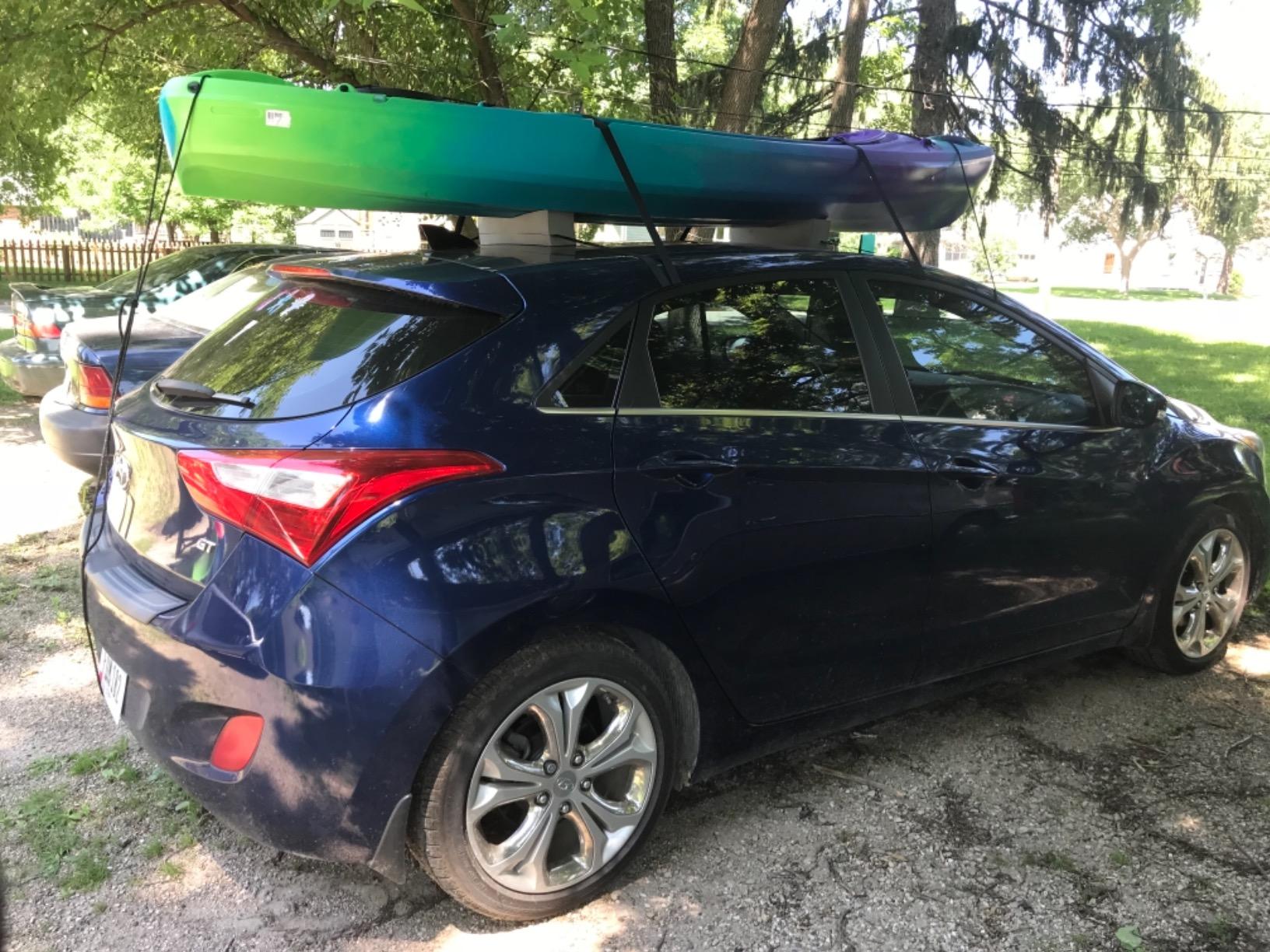 Attwood Universal Rack-Free Car-Top Kayak Carrier Kit, Foam Block Roof Transport System with Adjustable Straps & Bow/Stern Tie-Downs customer photo 1