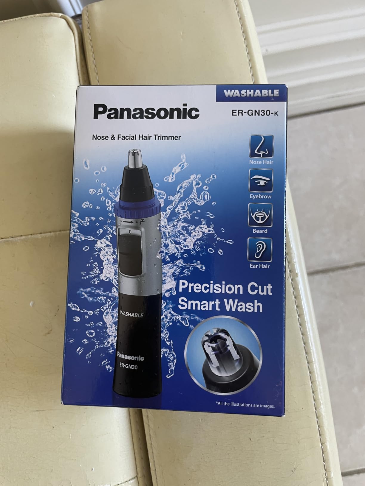 Panasonic ER-GN30-K Nose, Ear n Facial Hair Trimmer Wet/Dry with Vortex Cleaning System, Black customer photo 2