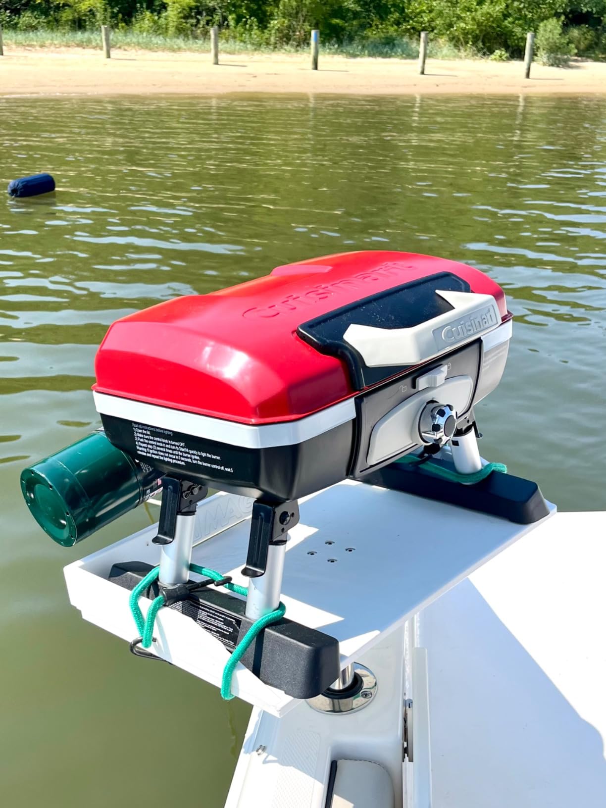 Cuisinart Petite Gourmet Portable Gas Grill, Compact Portable Grill Propane, 150 Sq. In. Cooking Surface, 5,500 BTU Burner Small Gas Grills for Camping, BBQ, Folding Legs and Carry Handles, Red customer photo 2