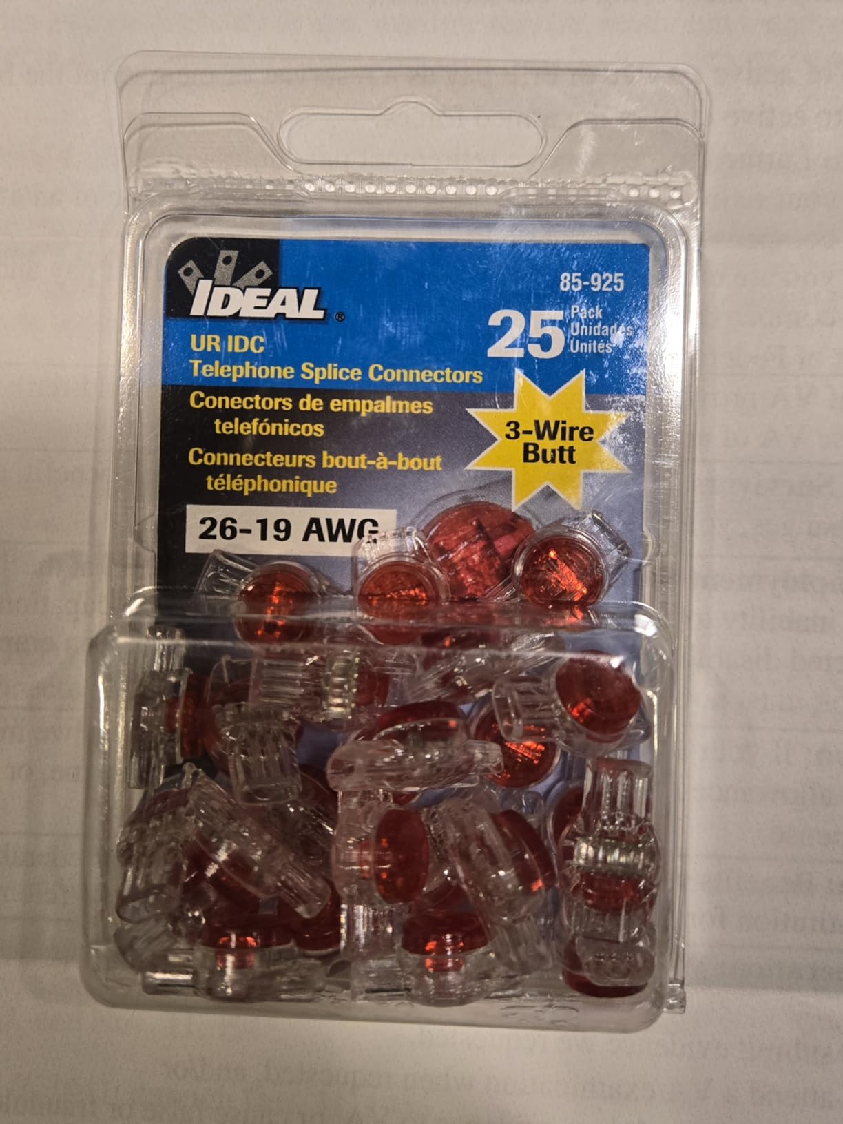 Ideal Electrical 85-925 UR-I IDC Connector 19-26 AWG Solid Butt Splice Connection, Red (25 Pack) customer photo 1