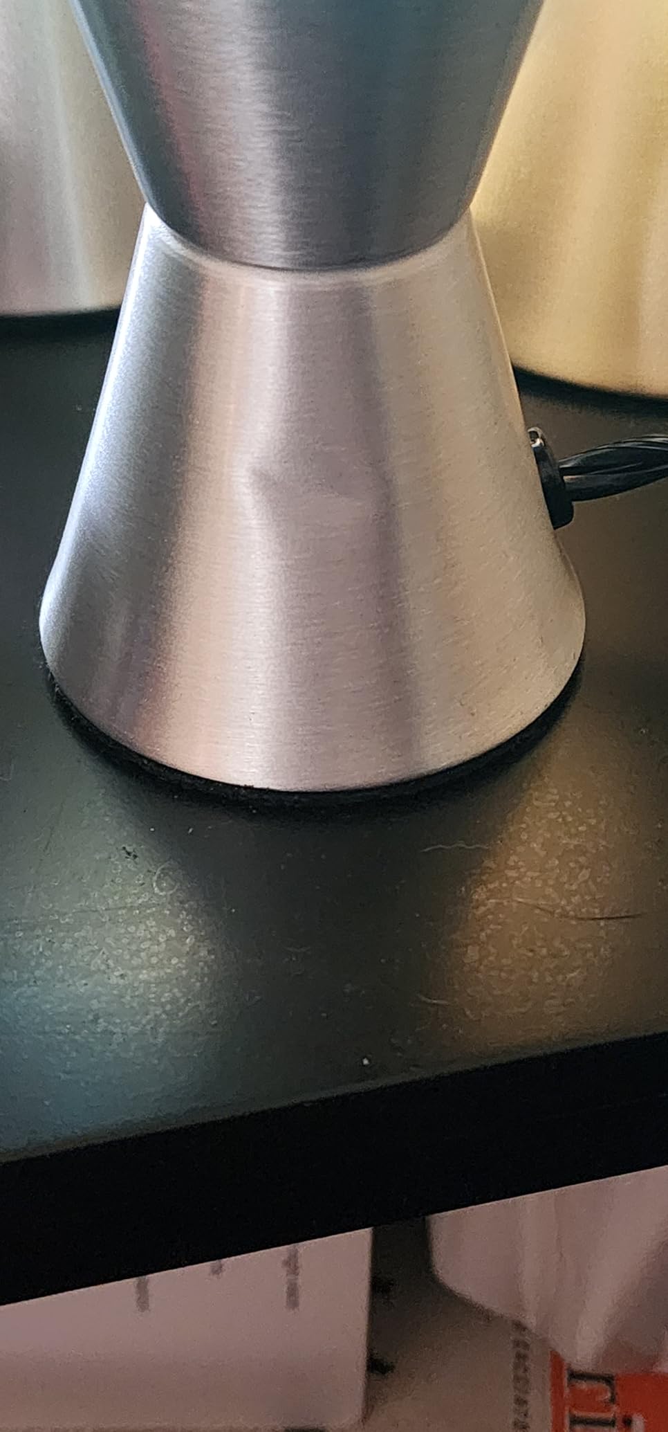 1953 Silver Base Lamp with White Wax in Blue Liquid, 11.5