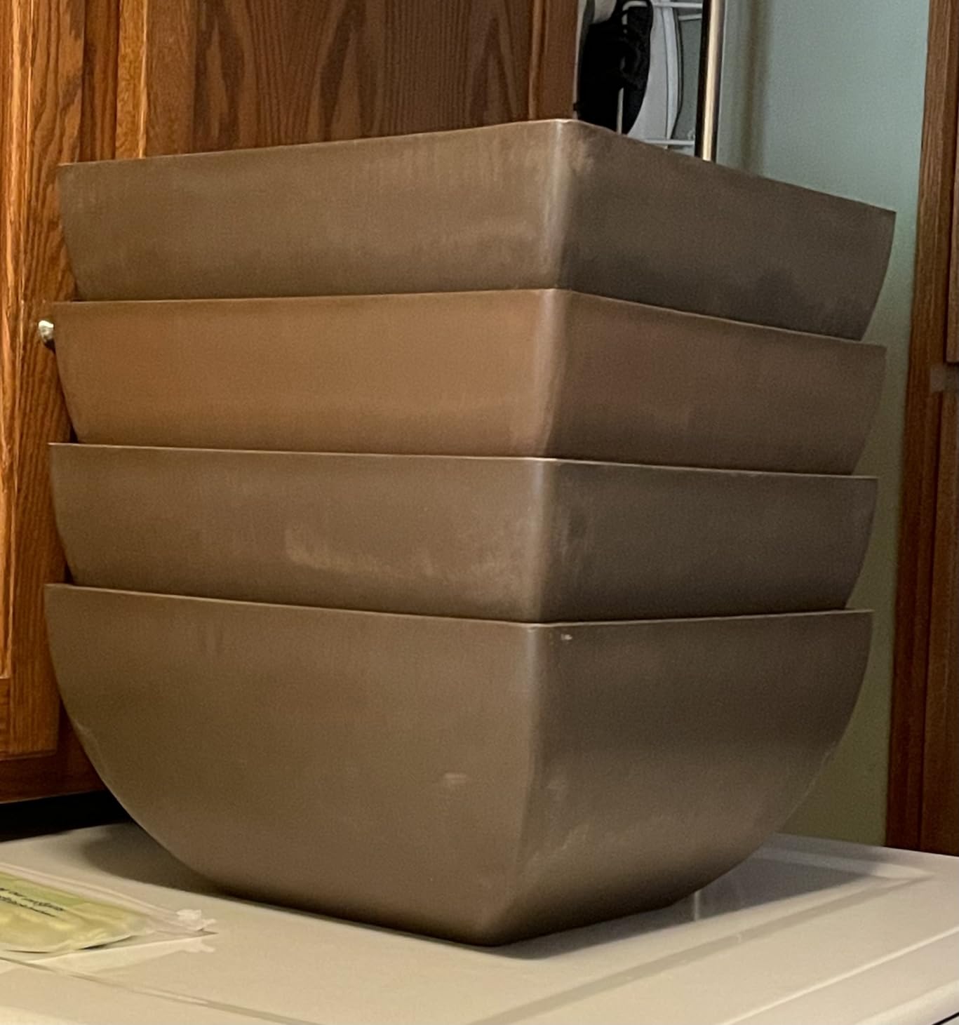 PSW Pot Collection 12x6 inch Plastic/Stone/Wood Composite Square Planter - No Drainage Hole (Drillable), Modern Indoor/Outer Pot for Flowers, Foliage, Succulents, Fairy Gardens Terra Cotta Color customer photo 1