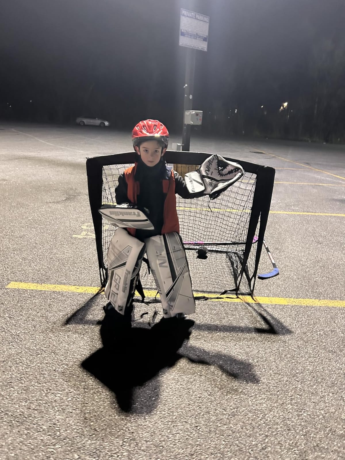 Franklin Sports NHL Kids Street Hockey Goalie Pads Set - Kids Hockey Training Equipment - Includes Block Pad, Catch Glove, and Goalie Pads customer photo 1