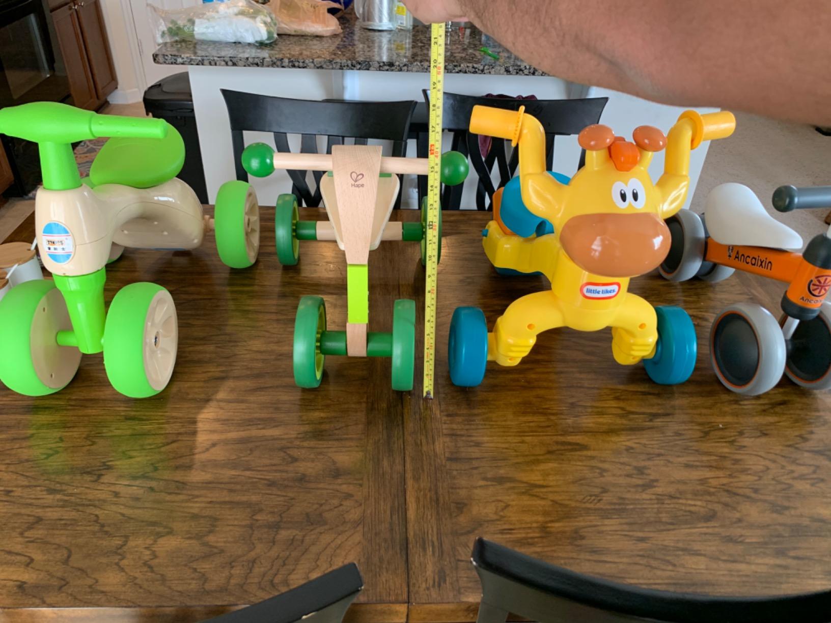 Hape Scoot Around Ride On Wood Bike - Award Winning Four Wheeled Wooden Push Balance Bike Toy customer photo 1