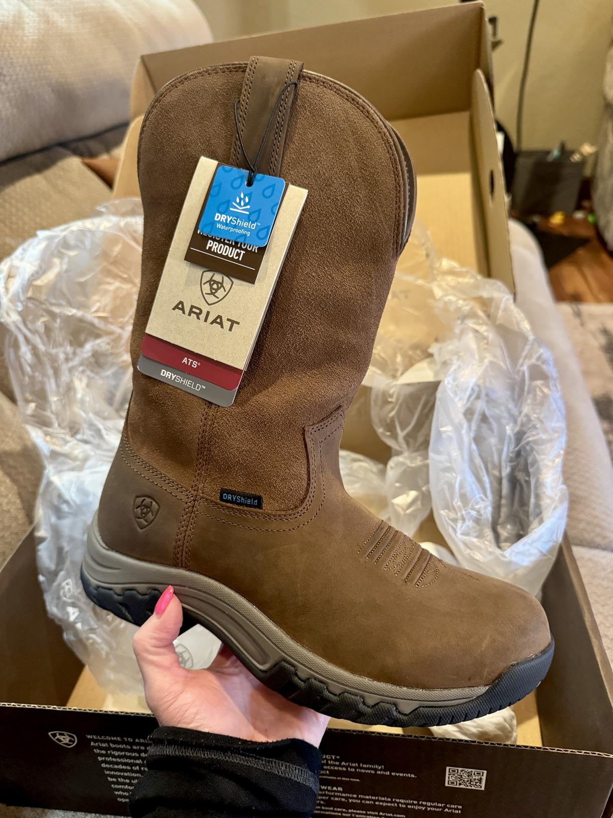 Ariat Terrain Pull-On Waterproof Boots - Women's Western Leather Work Boot customer photo 1