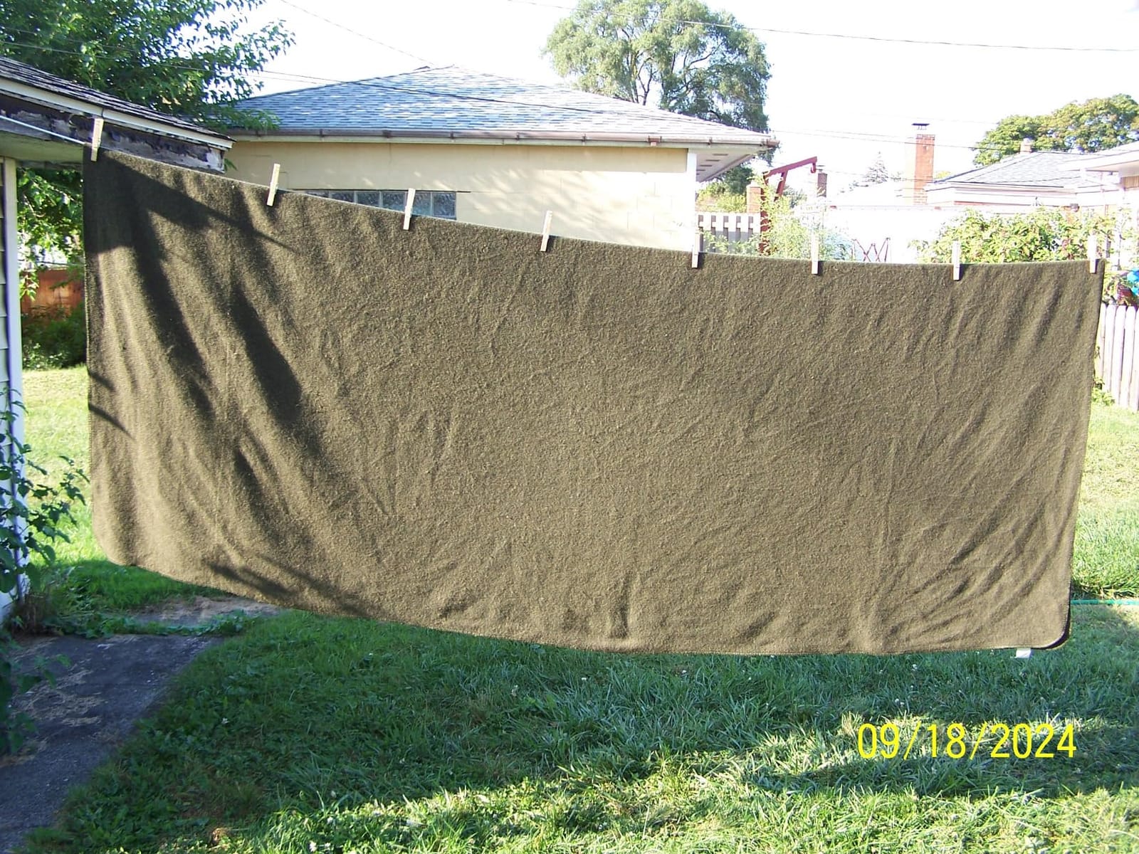 Olive Drab Green Warm Fire Retardant Blanket, 66