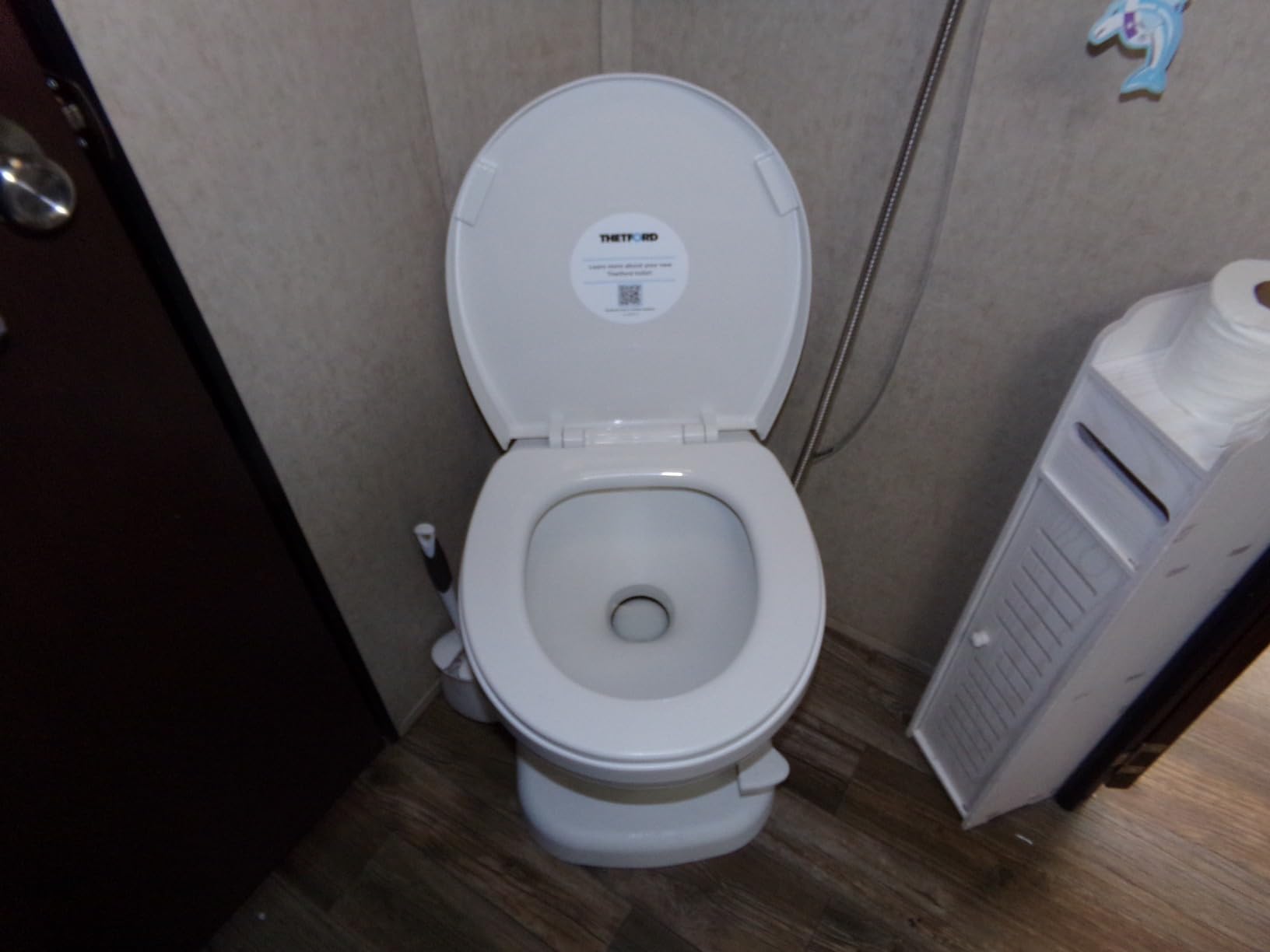 Aqua-Magic Residence RV toilet / High Profile / White - Thetford 42169 | Residential seat & cover, lightweight, single foot pedal full bowl flush, easy to install customer photo 1