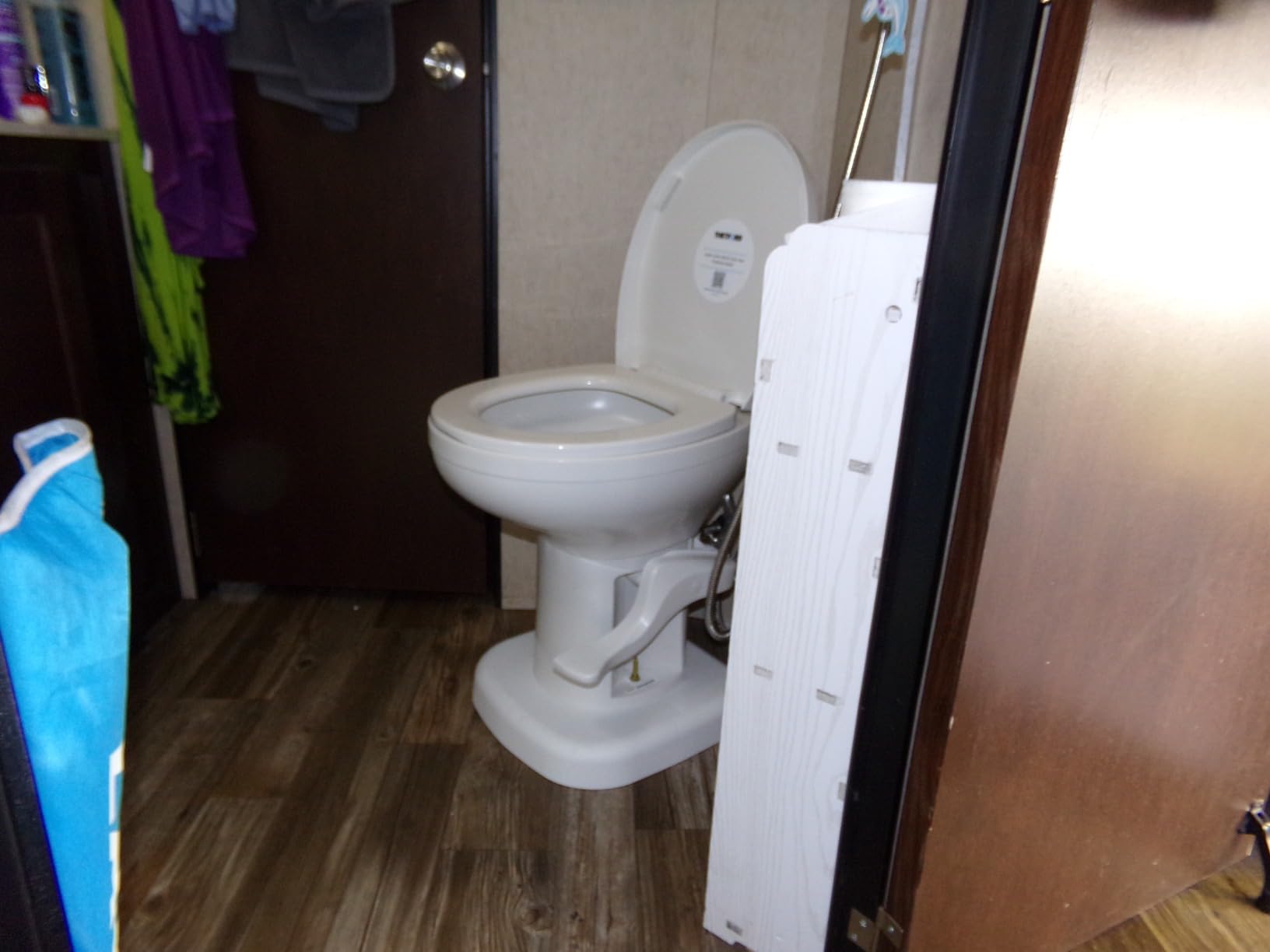 Aqua-Magic Residence RV toilet / High Profile / White - Thetford 42169 | Residential seat & cover, lightweight, single foot pedal full bowl flush, easy to install customer photo 2