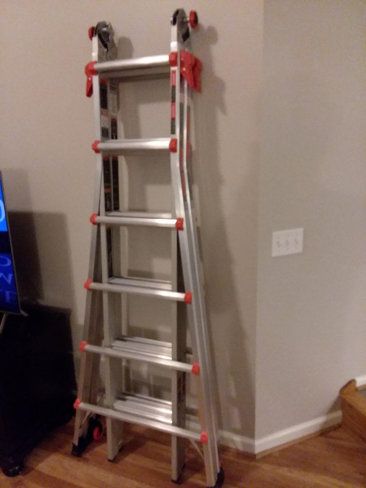 Little Giant Velocity, Aluminum Ladder, 14 ft Reach | Telescoping Multi-Position Ladder with Extension, A-Frame, 90-Degree & Trestle Modes, 300 lbs. Rating customer photo 2