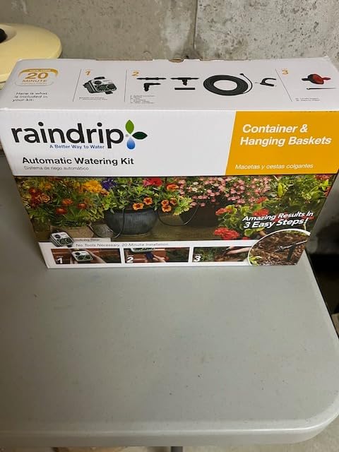 Raindrip R560DP Drip Watering System, Automatic Drip Irrigation System with Timer for Containers and Hanging Baskets, Waters up to 20 Plants, Includes 20 Drippers, Black customer photo 1
