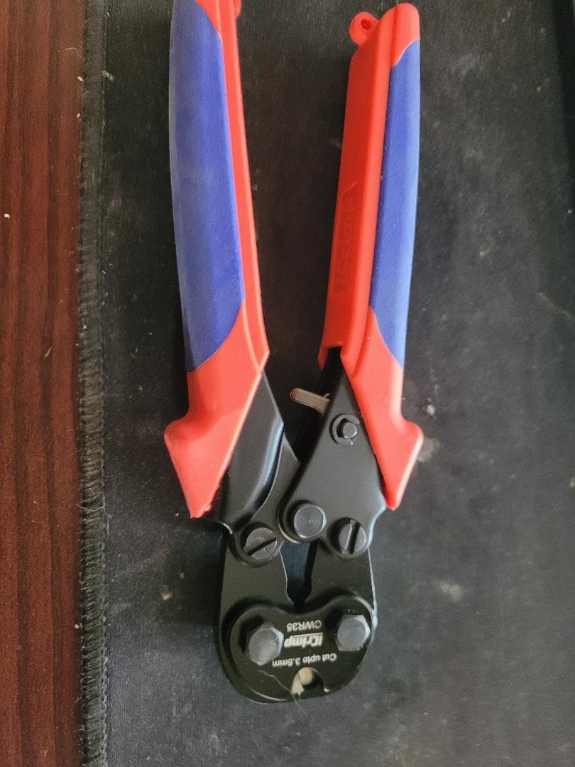 iCrimp Wire Rope Crimping Tool for Aluminum Loop Sleeve, Two Barrel Ferrule, Oval Sleeves, 3/64 in to 1/8 in, Swaging Tool Kit with Wire Rope Cutter customer photo 1