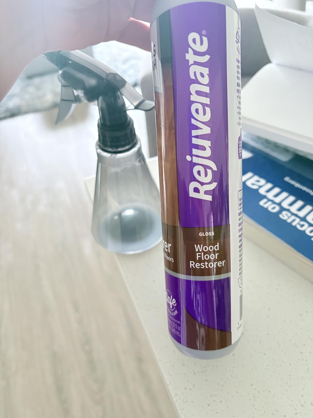 Rejuvenate Professional Wood Floor Restorer 32 Oz, Gloss Finish | 1-Coat Application Fills Scratches, Shines & Protects Hardwood Floors, Leaves A Glossy Finish, Safe For Pets & Kids customer photo 2